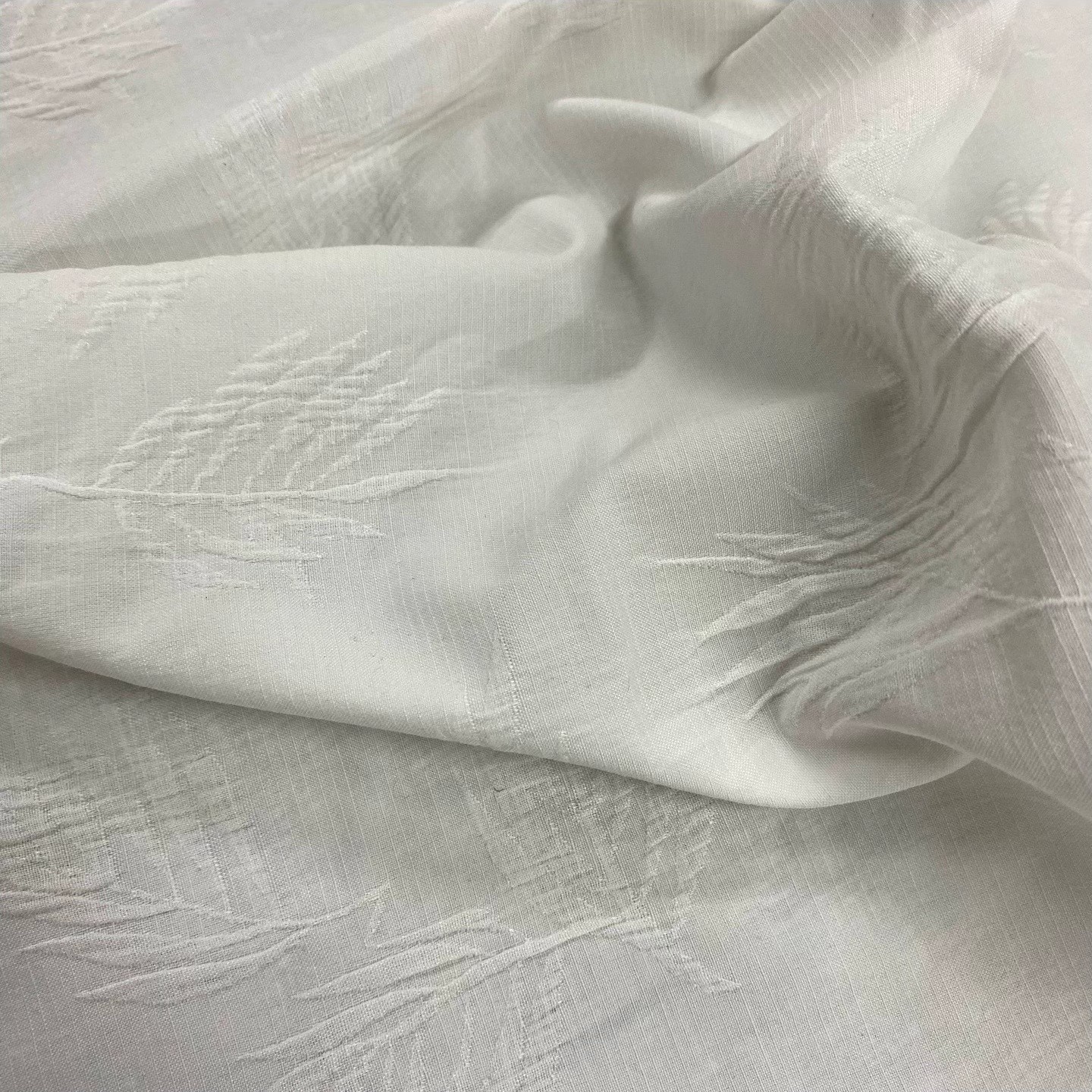 品牌公司单微皱肌理感新中式东方感竹影压皱提花3米价