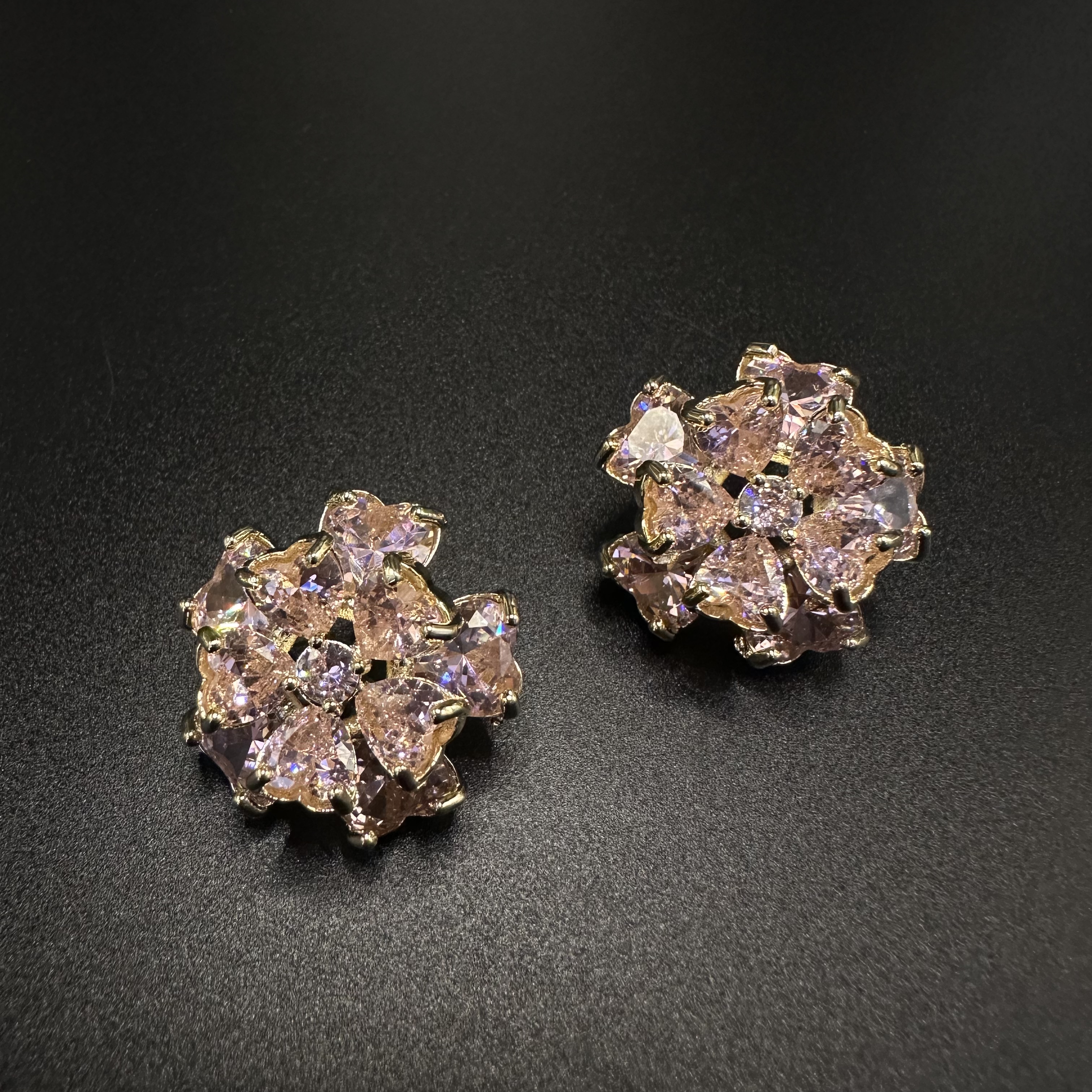 铜合金耳饰 《沉鱼落雁》小众高级设计感重工花朵耳饰6094