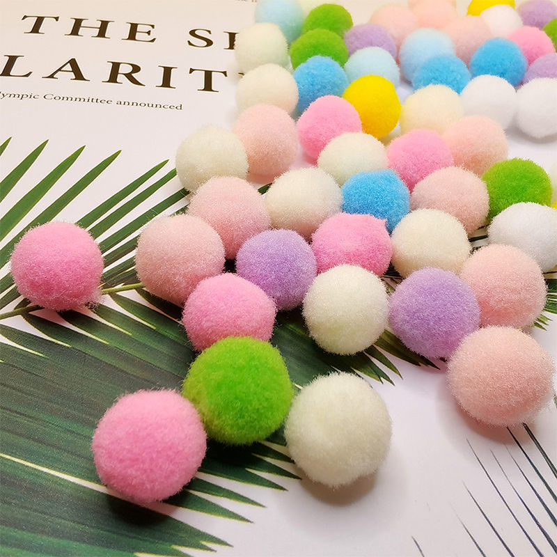 【安欣推荐】糖果毛球彩色高弹diy手工毛绒球儿童玩具配件鞋帽混色