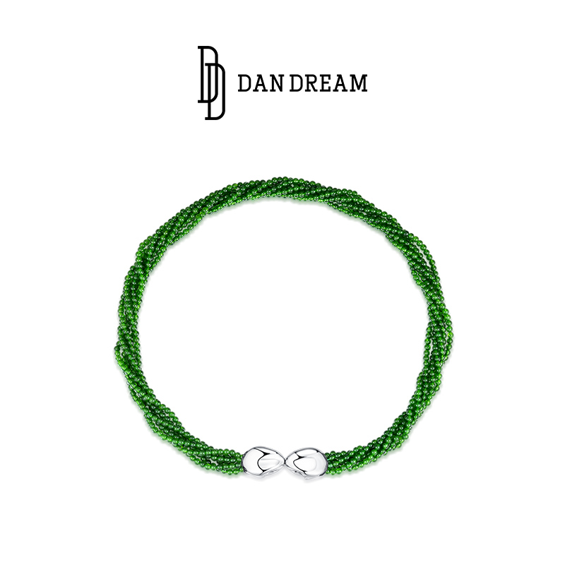 DANDREAM 铜合金石英石项链 肆蛇绿影项链轻奢新中式穿搭小众设计