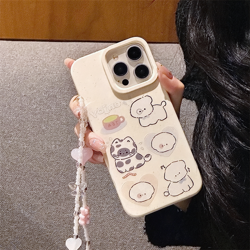 挂绳可爱苹果15手机壳iPhone14Promax全包13高颜值12保护套软少女