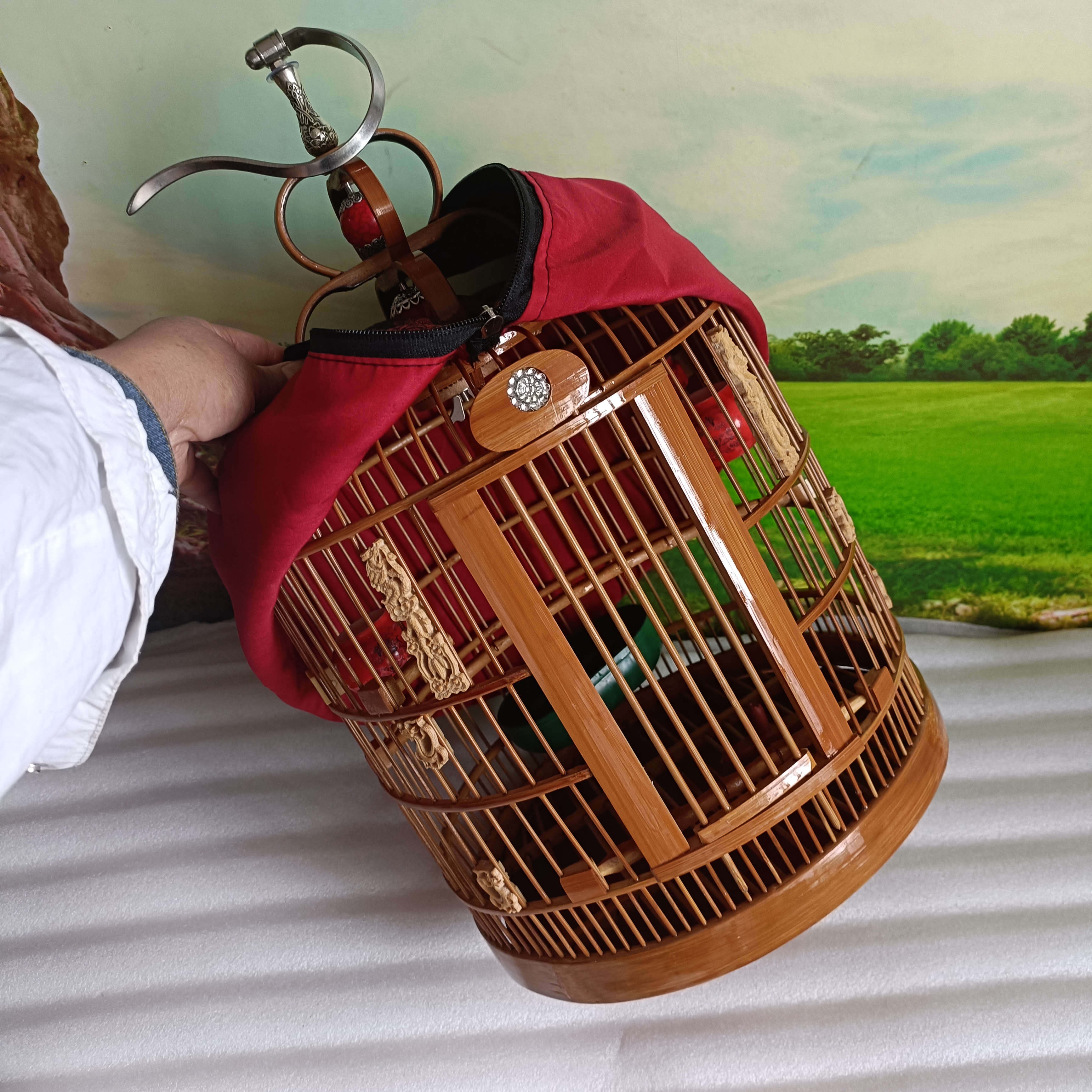 精品黄豆鸟笼  直经26高3O  直径28高32（上漆款）