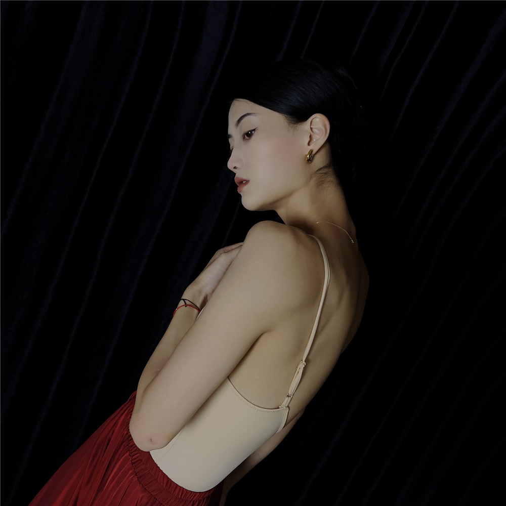 断码秒WYZ盖盖肉色吊带连体衣体操服形体服高级感吊带背心