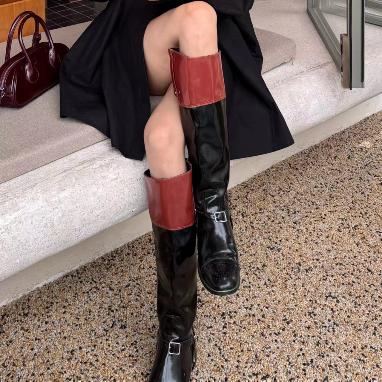 【XILIN ALIN 红靴子】时尚百搭拼色靴子秋冬