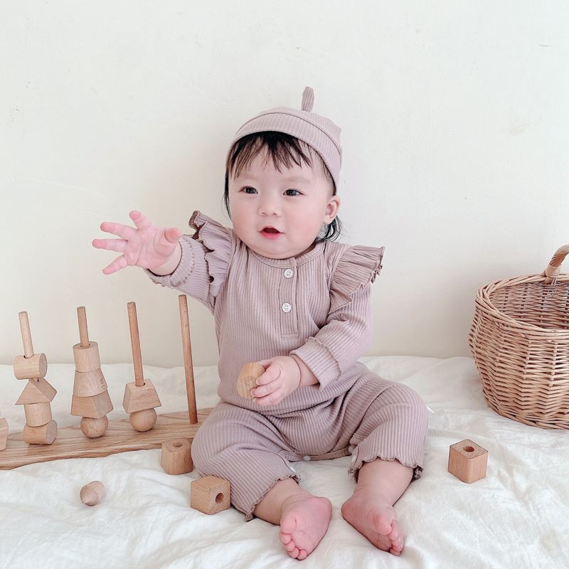 【清仓特价】ins2024春秋婴童新生婴儿爬爬服韩版棉质女婴连体衣女