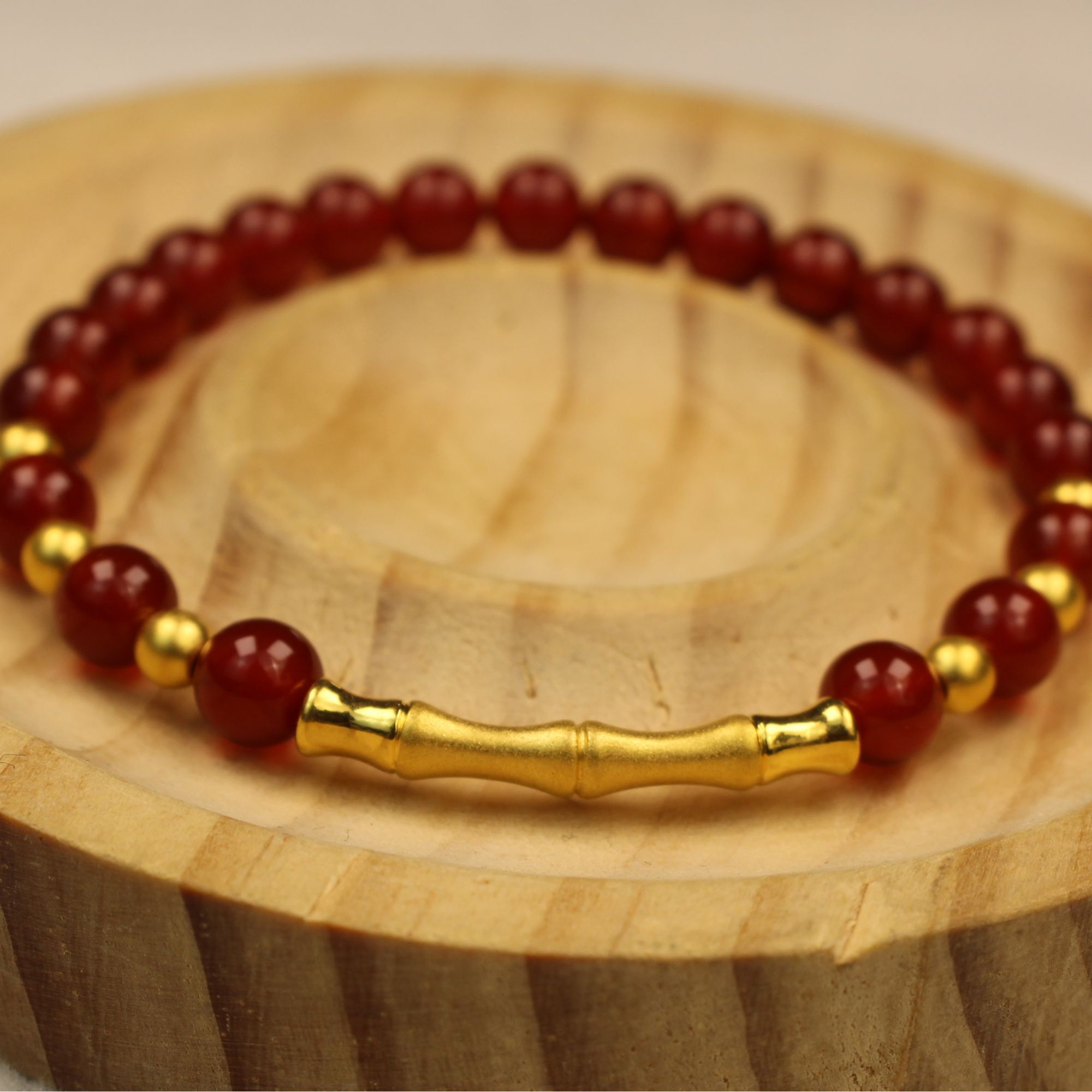 足金竹报平安竹节+卡4金珠*6配件