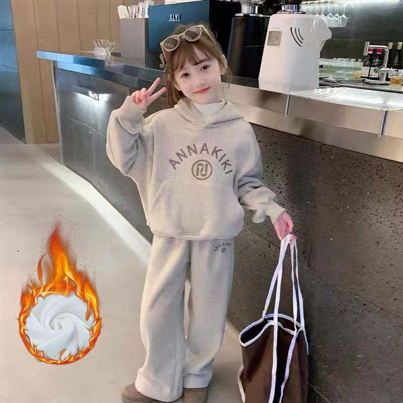 【小扬哥推荐】女童加绒套装2023冬装新儿童洋气卫衣宝宝运动休闲