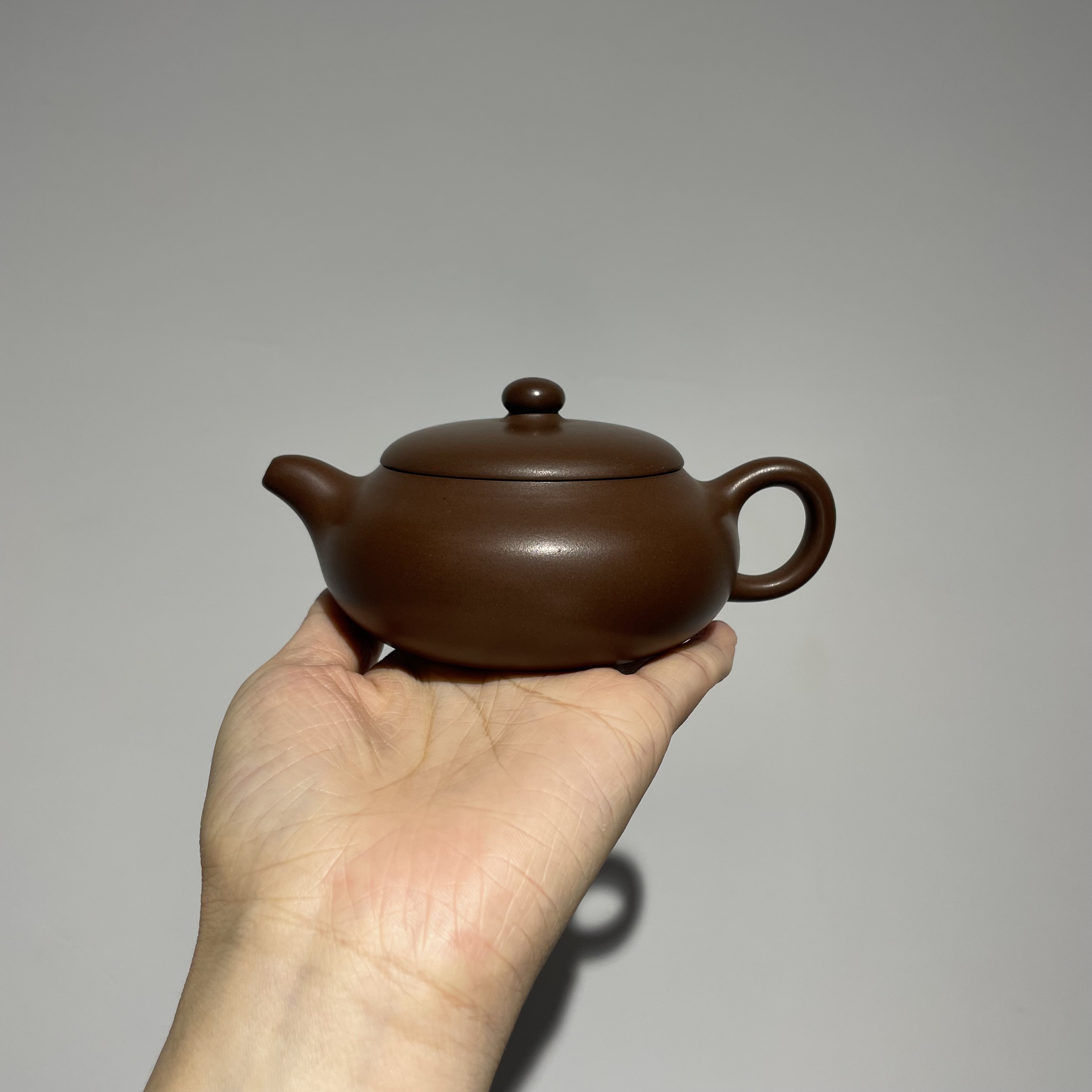 全手工【扁玉】小容量原矿老紫泥张鲁成老师作品紫砂壶茶具纯手工