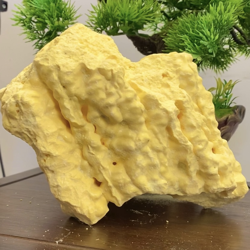 黃色天然原礦石 玄關擺件 通 三 焦