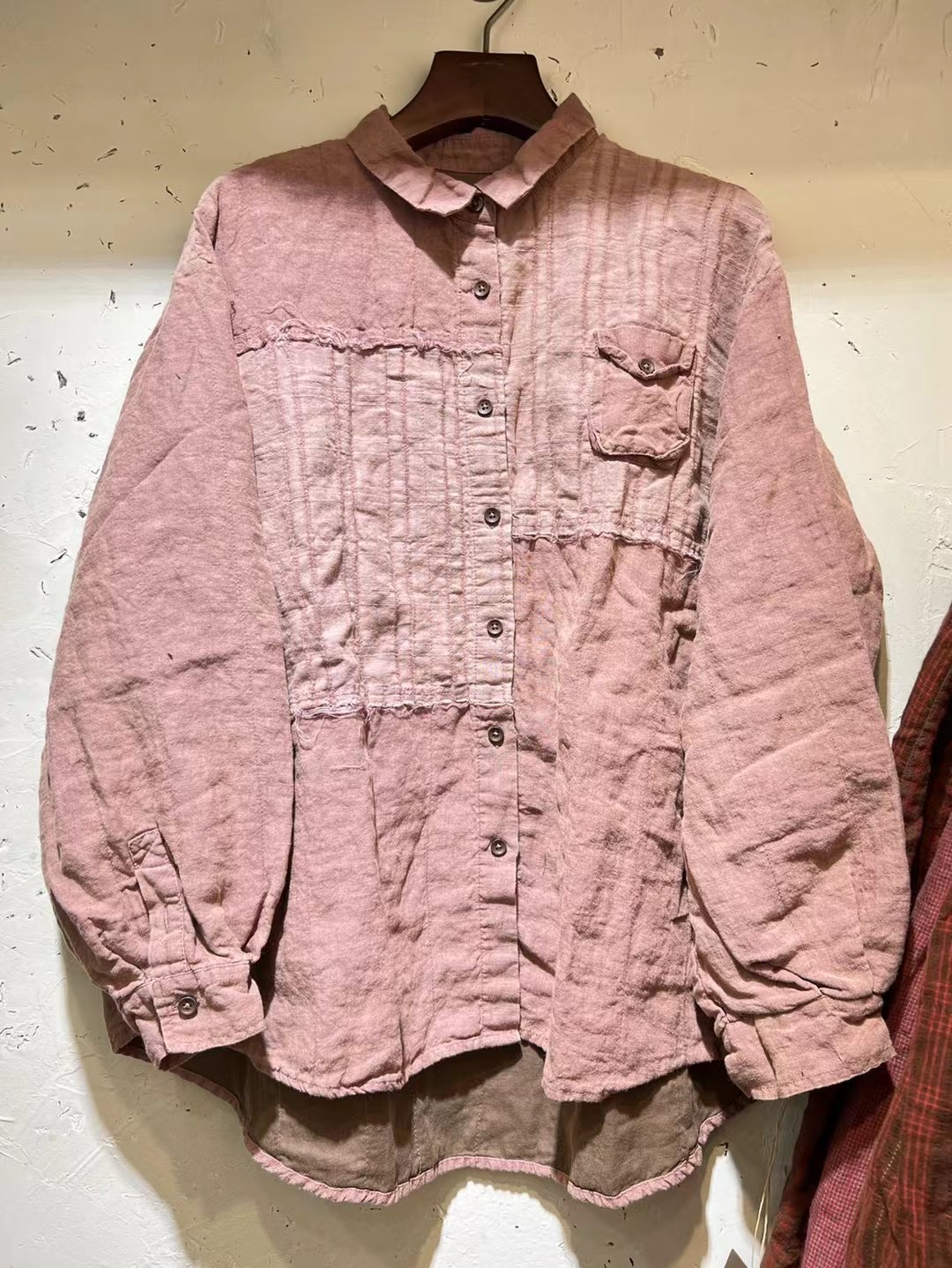 原创双层麻衬衣（衣长前襟65 后襟72 胸围126）