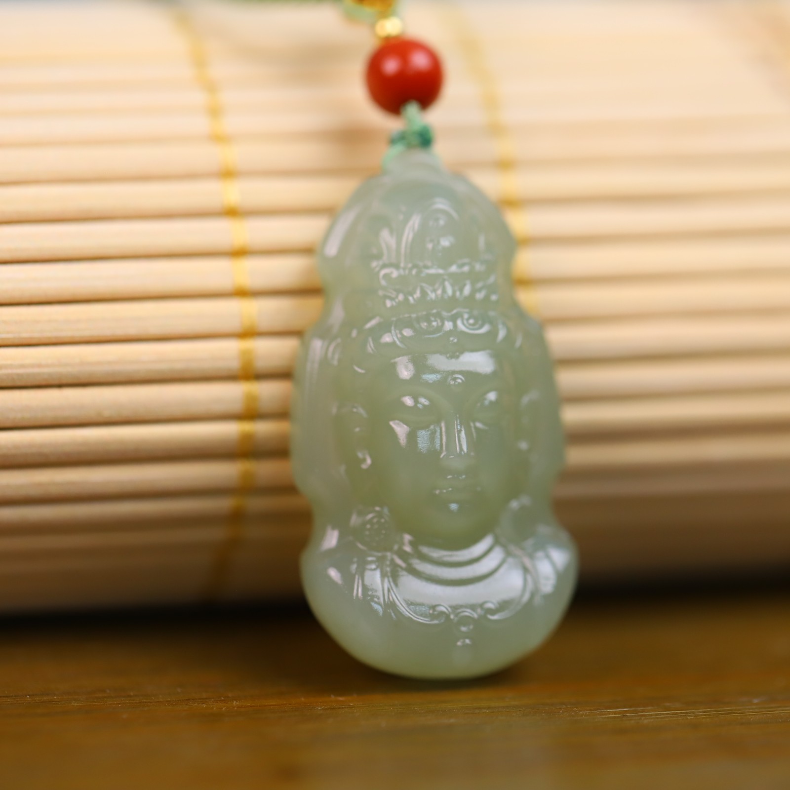 和田玉晴水度母观音吊坠（多样性发货）