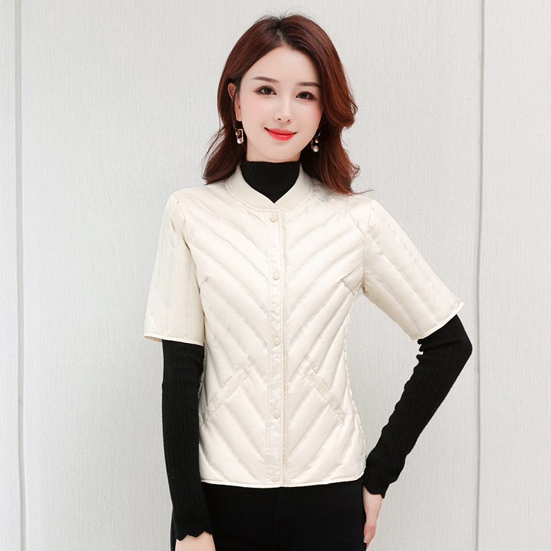 好客羽绒马甲女款2023新款半袖羽绒服内胆短袖五分修身保暖背心