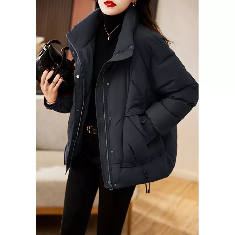 新款红色羽绒服女短款20233新款时尚宽松显瘦加厚保暖设计感小