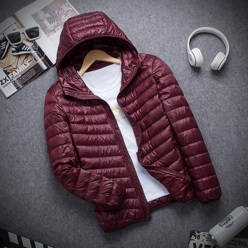 新款羽绒服XP清仓轻薄羽绒服男士春秋冬休闲立领连帽短款简约保