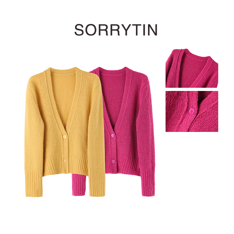 《Diva控》SORRYTIN 意大利植物印染特种纱 拉毛羊绒针织开衫外套