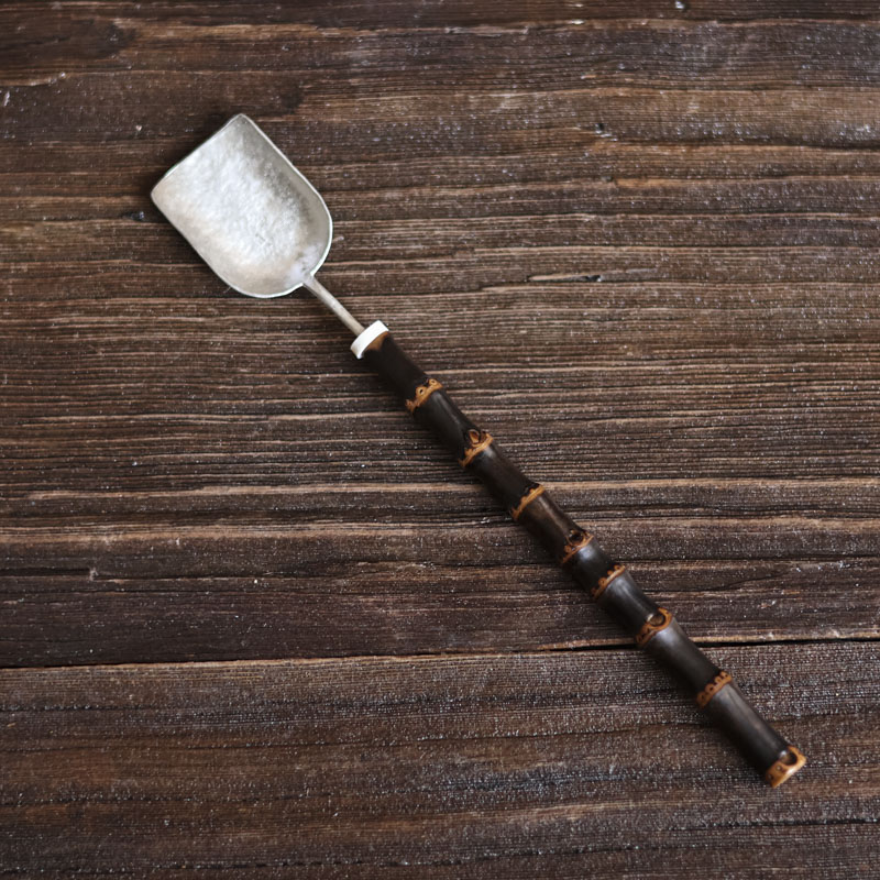 【福器】紫竹鞭锤纹勺茶铲茶道零配（古篱S0055）