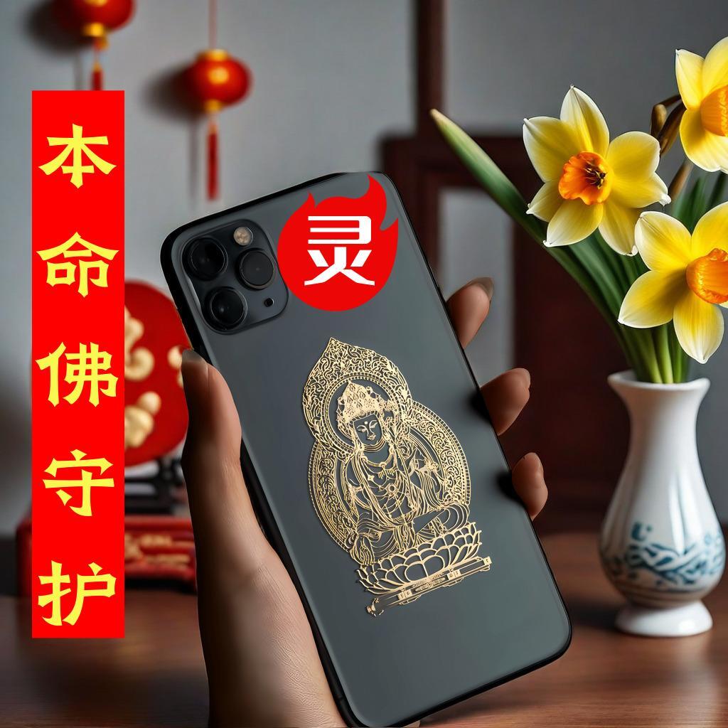十二生肖守护神生肖本命佛八大护身符金属防水贴纸招财转运属猴