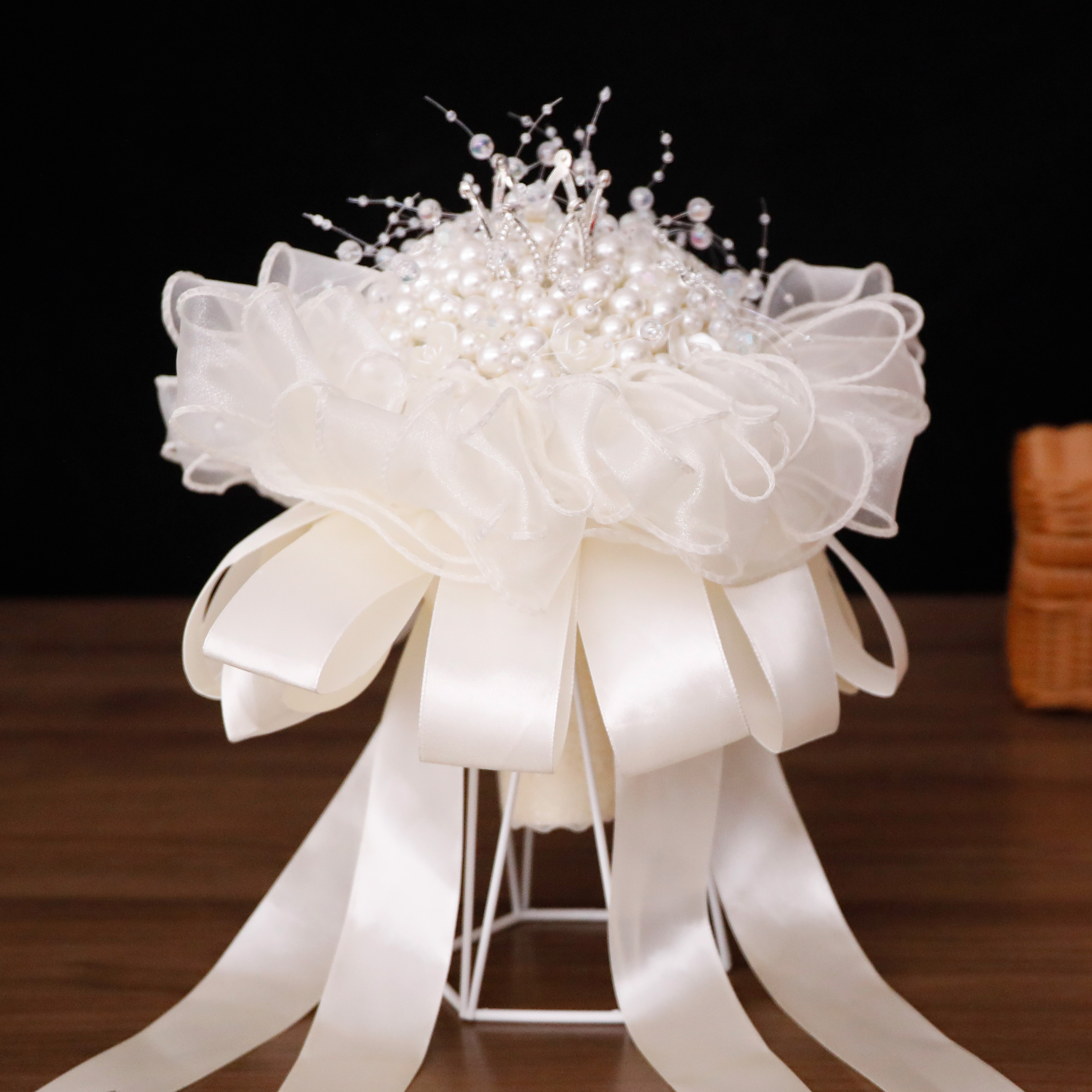 奢华新娘结婚大气珍珠婚礼手捧花成品礼物DIY材料包送闺蜜朋友