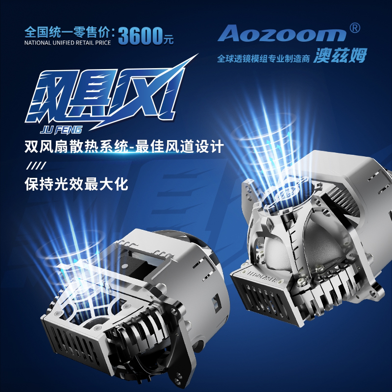 澳兹姆飓风方形双直射LED透镜