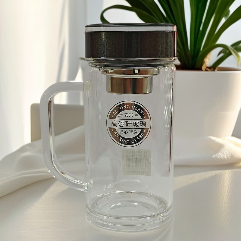 安兴兴万单层办公杯高硼硅玻璃杯