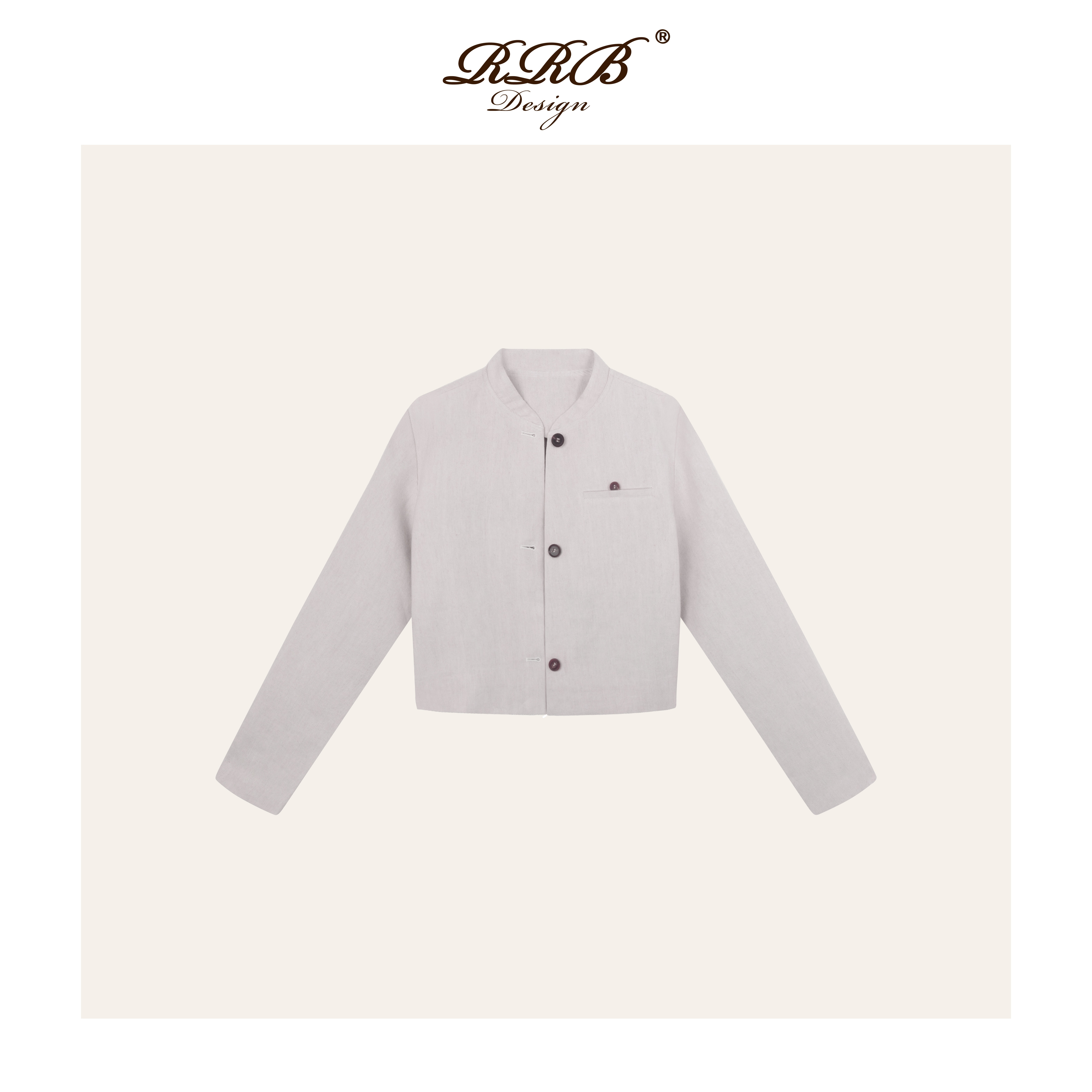 RRB Design「自我轮廓」休闲静奢风亚麻棉立领夹克外套