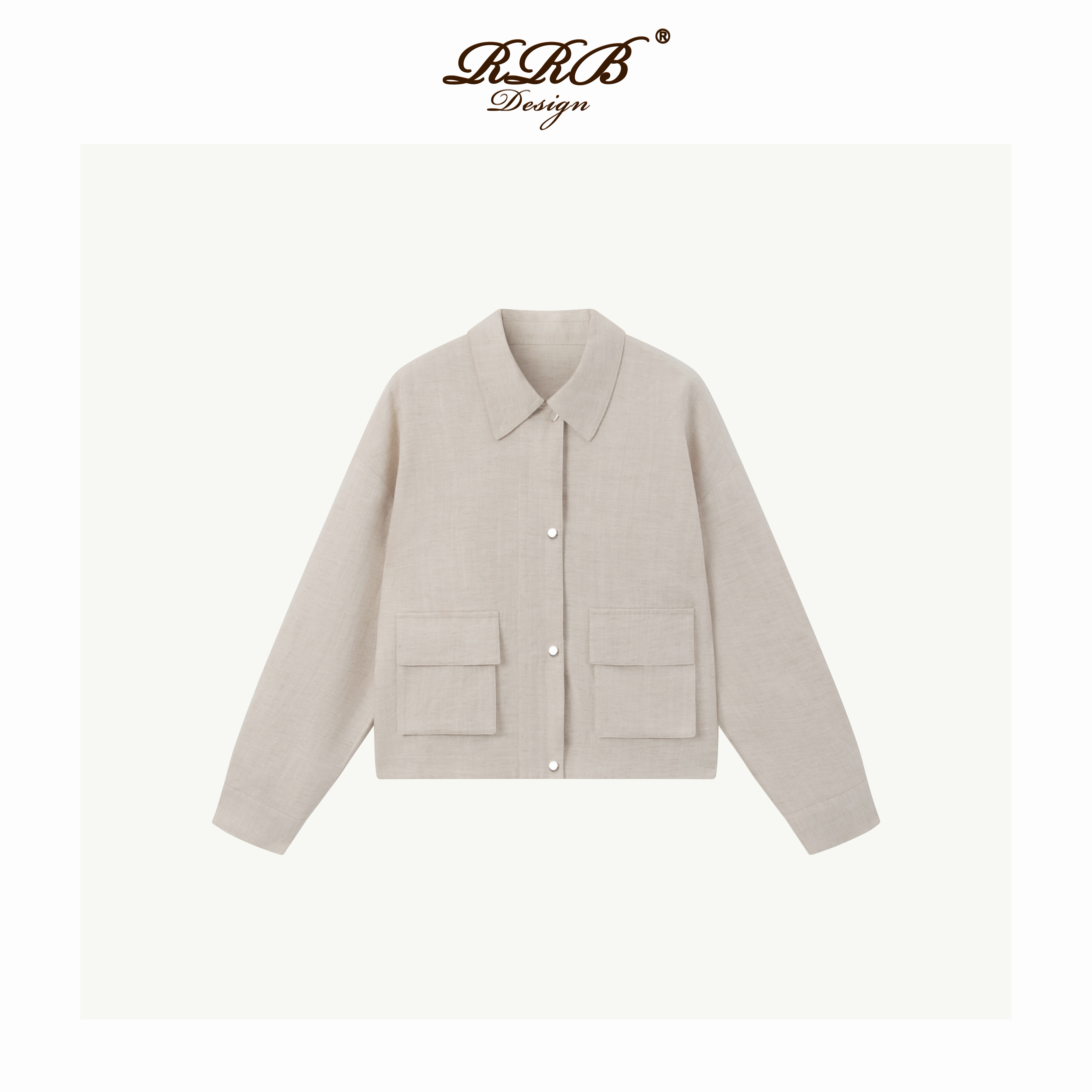 RRB Design「悠然入秋」亚麻天丝休闲宽松翻领外套