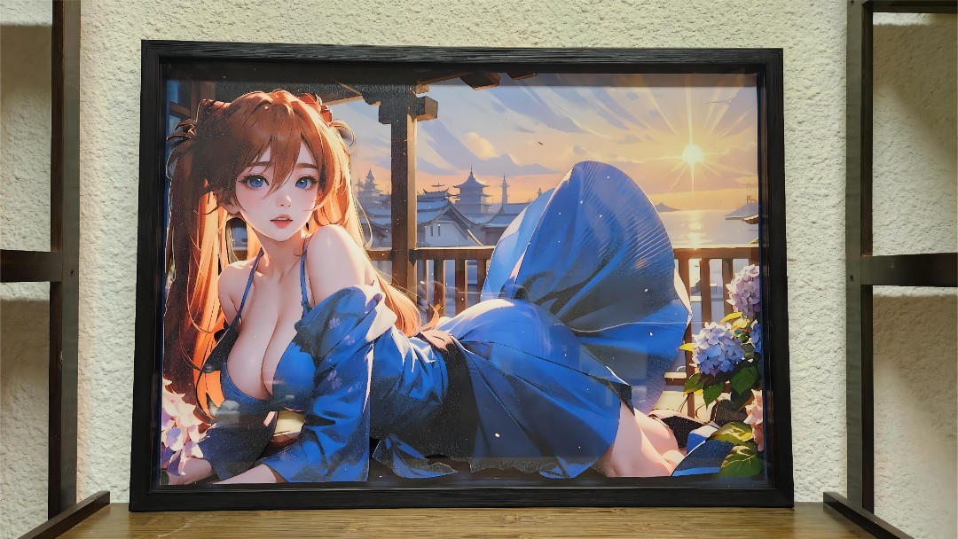 《美少女》3D立体精雕工艺画客厅卧室立体挂画40*60