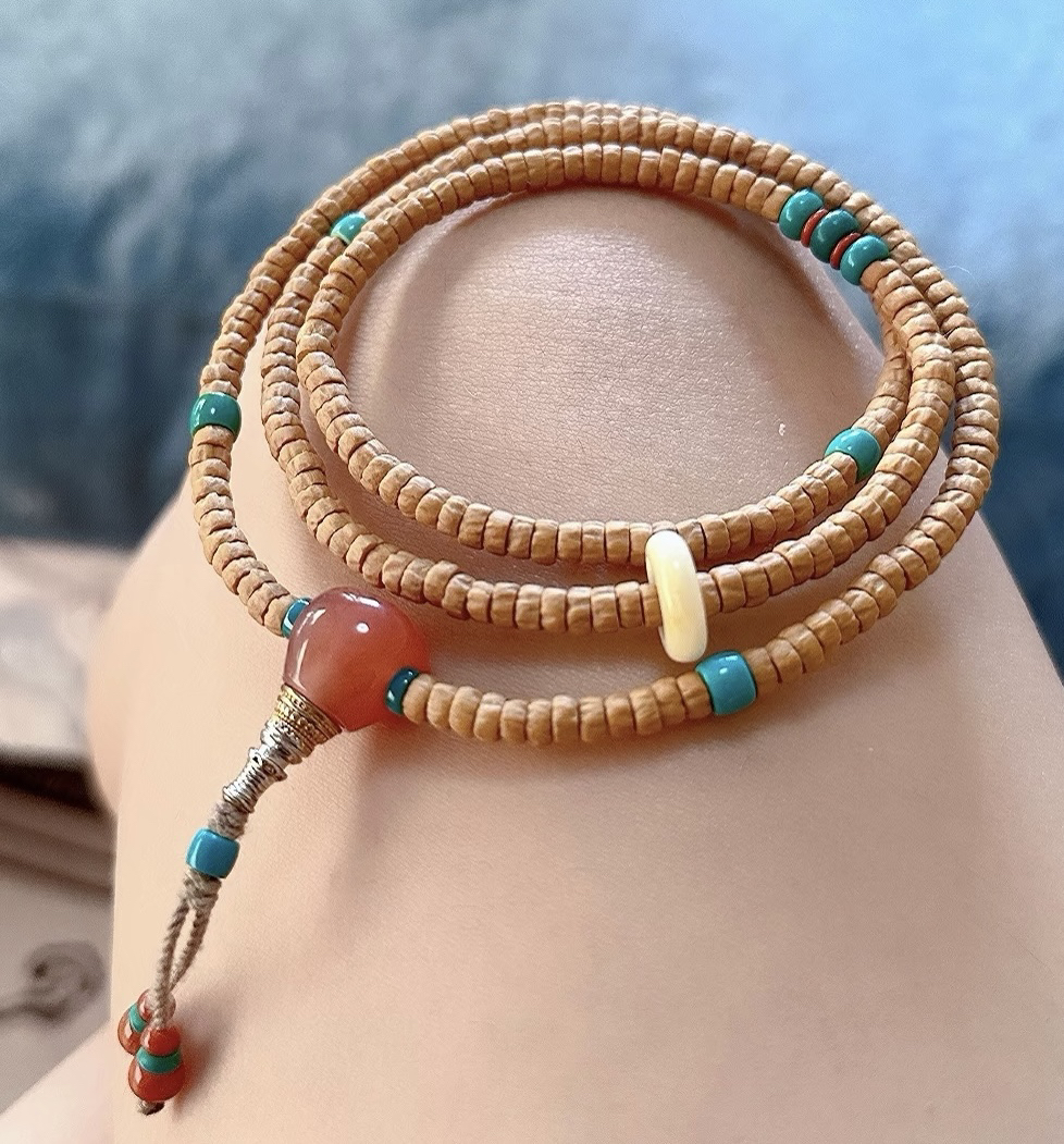 非金属木质手链 高瓷绿小老型鼓珠配饰配珠（以直播间讲解为主）