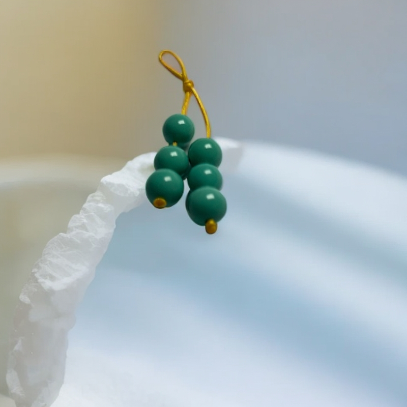 合成金属手链 高瓷老油绿圆珠8mm6颗（以主播讲解为主）