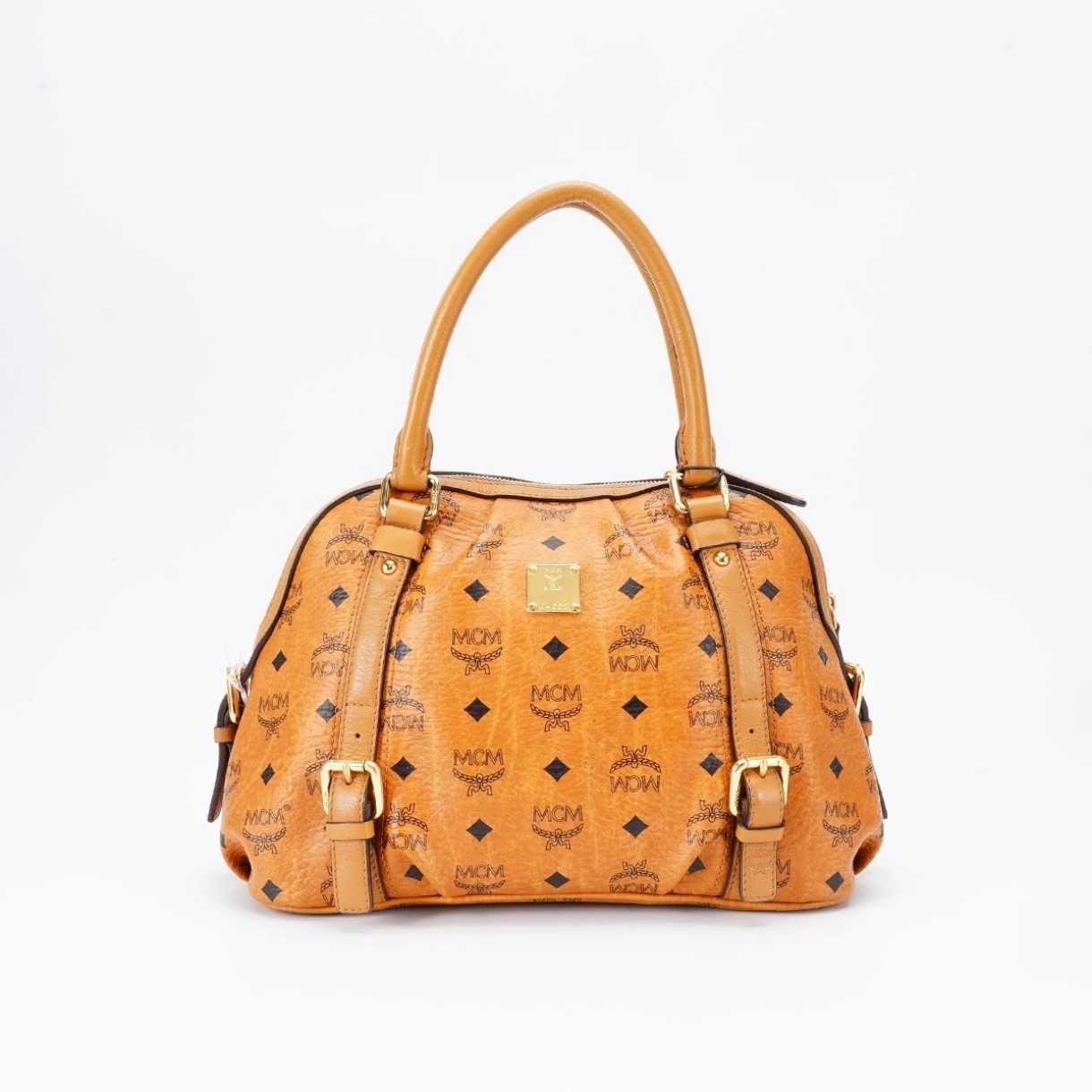95新 MCM mcm/干邑色手提包/13001/姐妹花