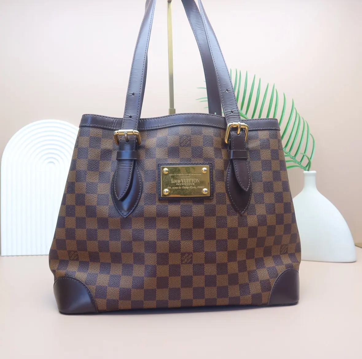 95新 LouisVuitton/路易威登 lv/棕色棋盘格单肩包/24002/姐妹花