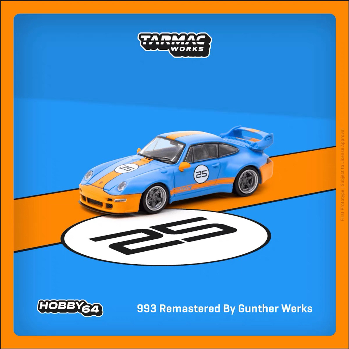 Tarmac Works TW海湾蓝25号1:64 993 rwb保时 捷合金汽车模型