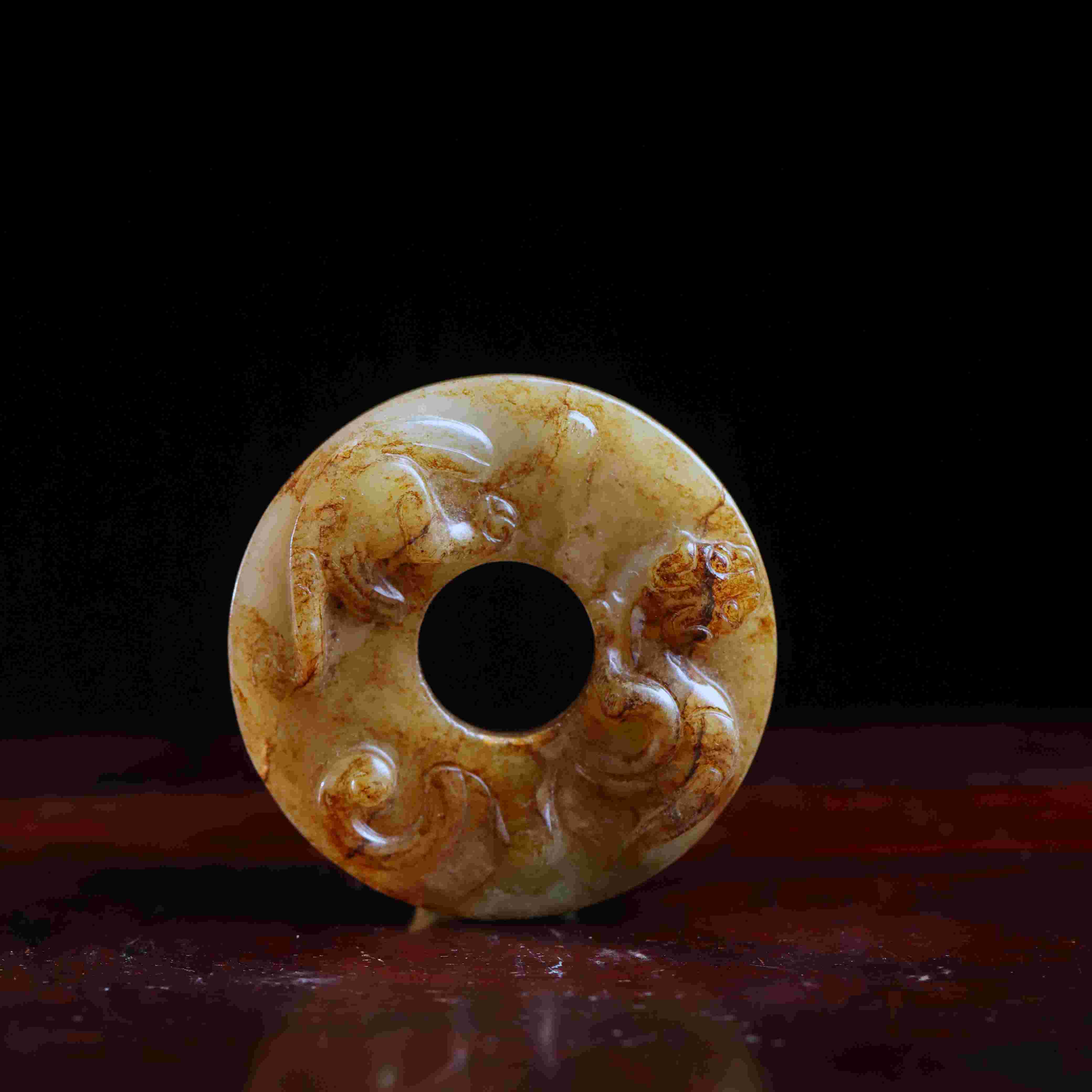 1261明代和田玉龙纹玉璧163