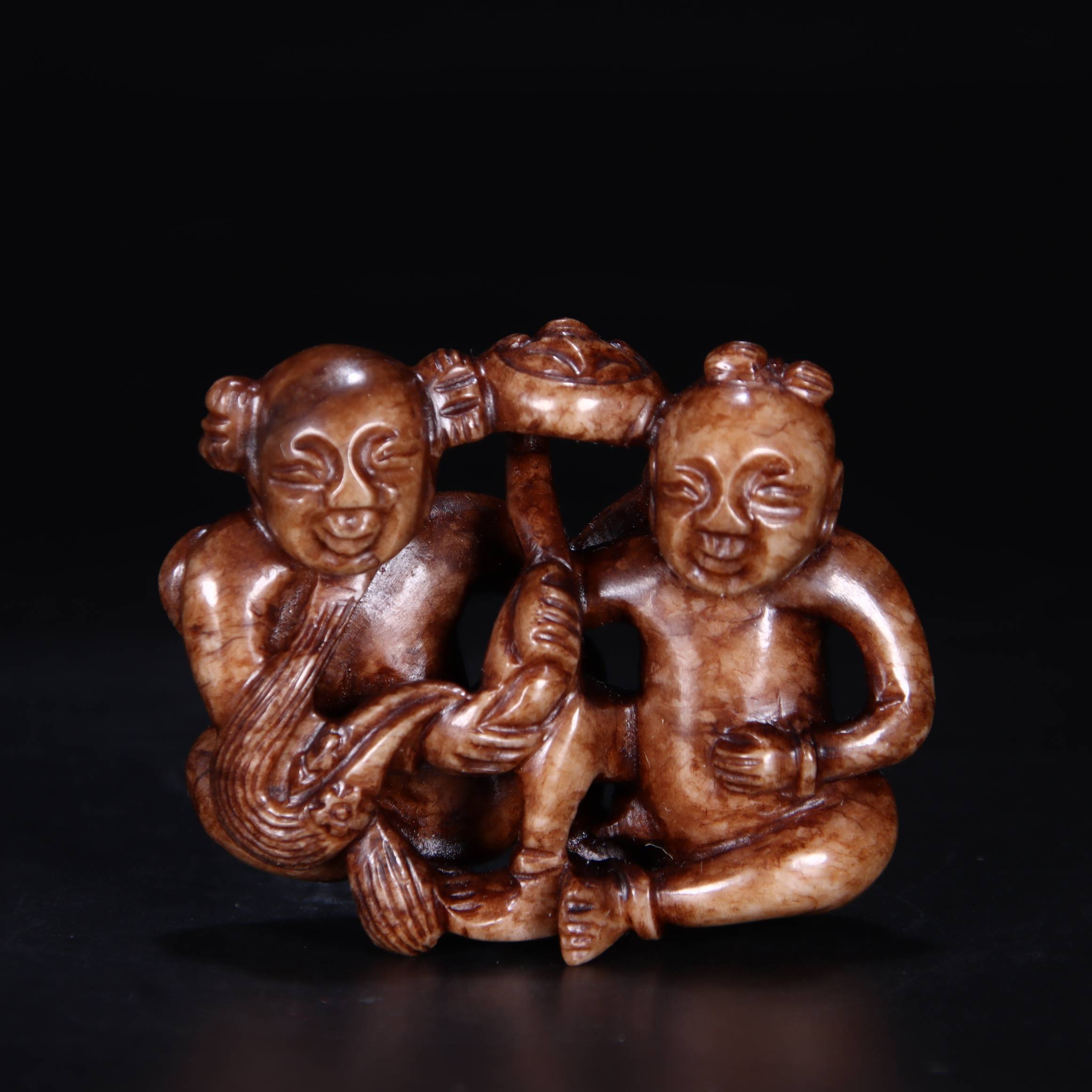 2143明和田玉童子花件1422