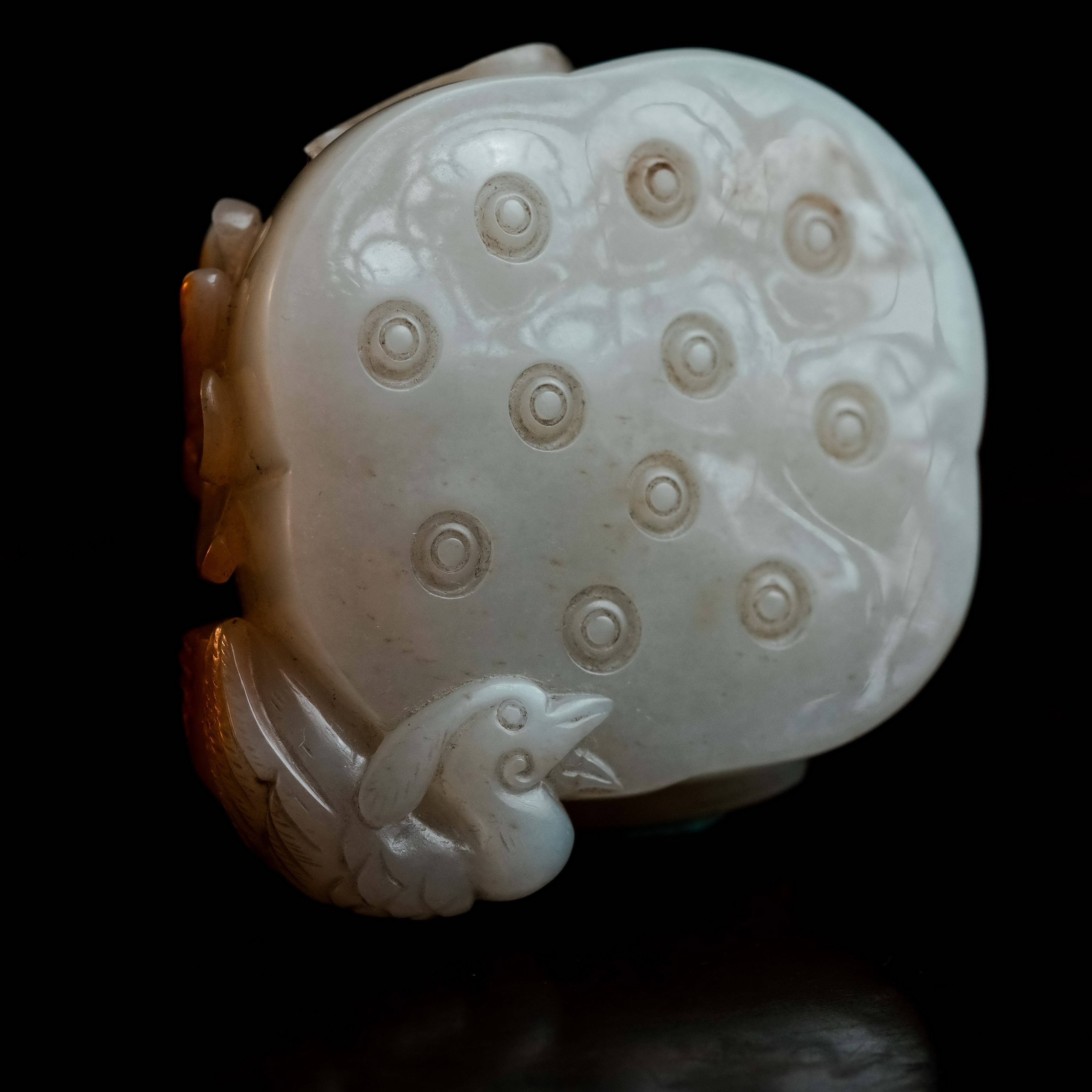 1423清代和田玉连生贵子莲蓬花件948