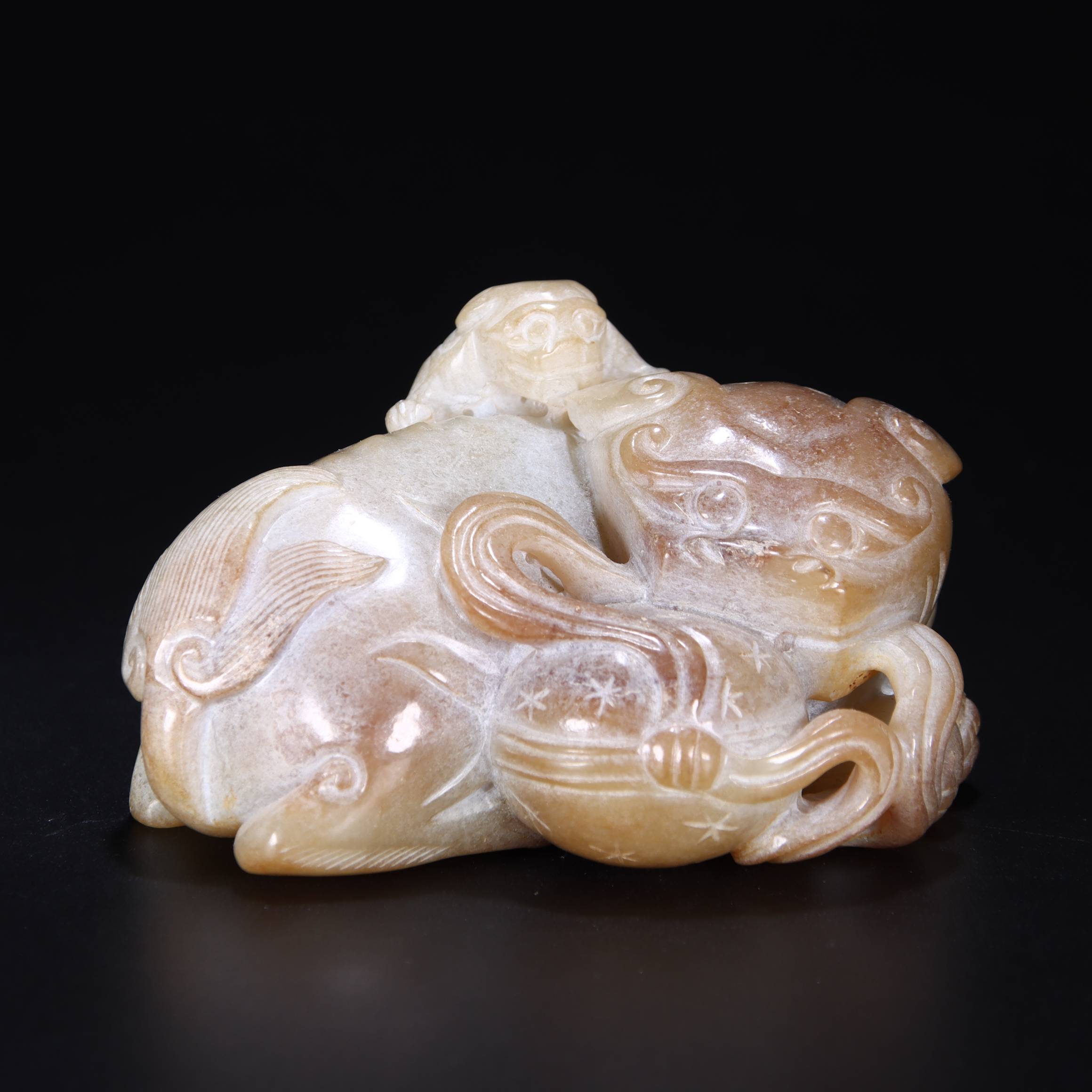 935明和田玉狮子绣球3