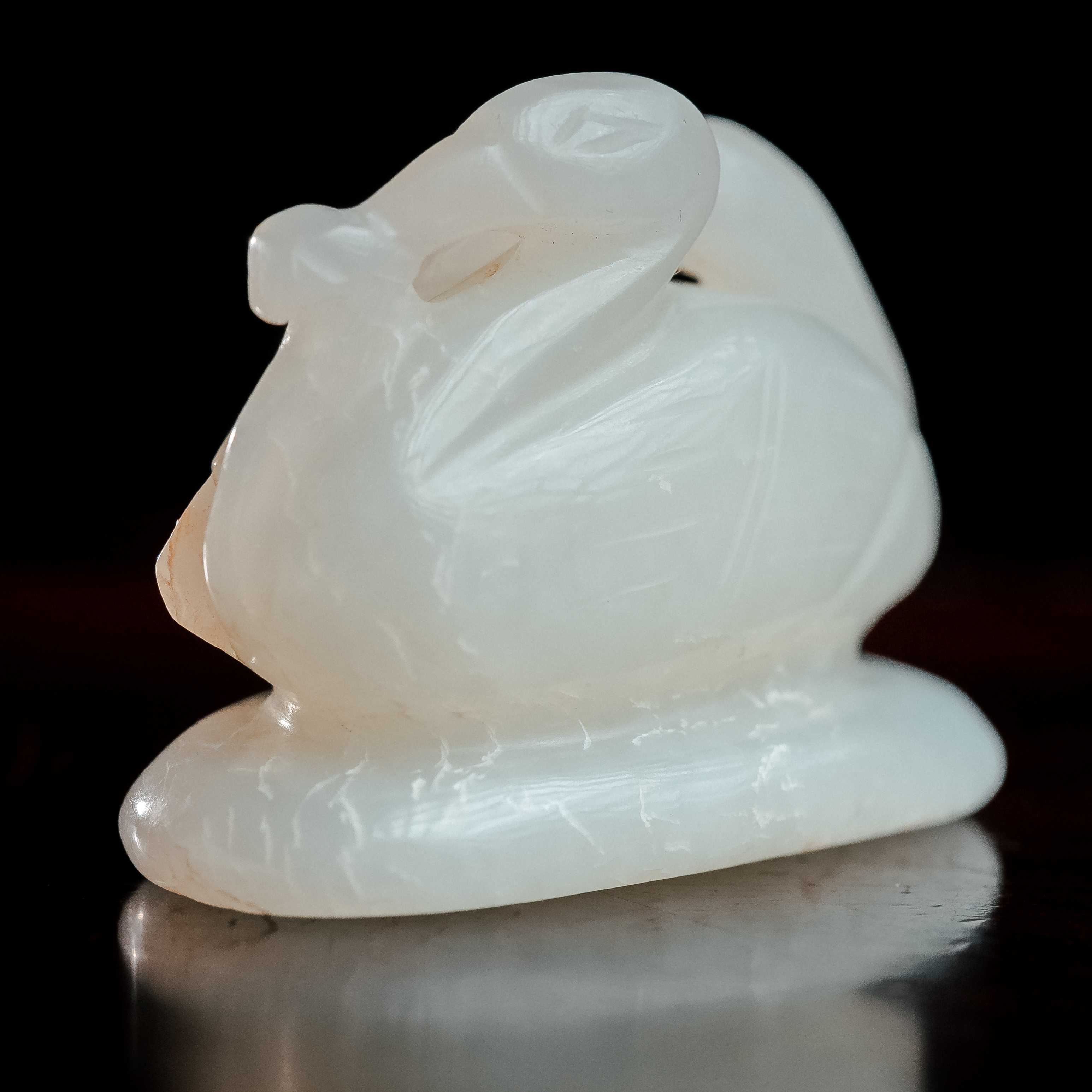 990明代和田玉双鸠花件742