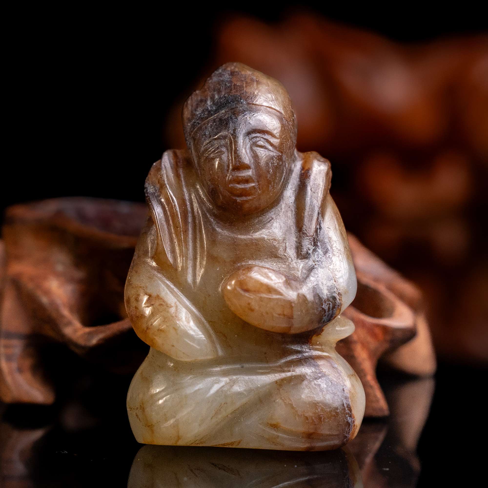 757明代和田玉童子把件991