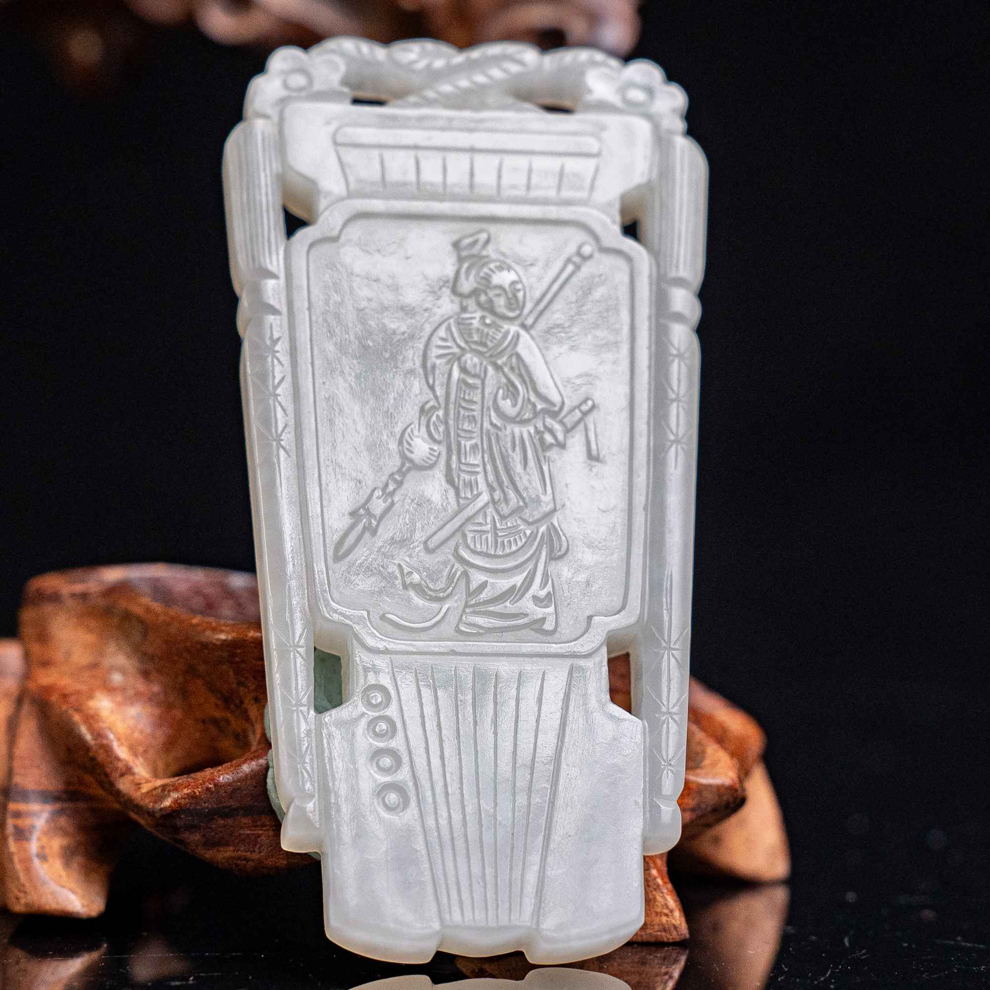 1058清代和田玉无双谱人物玉佩1209