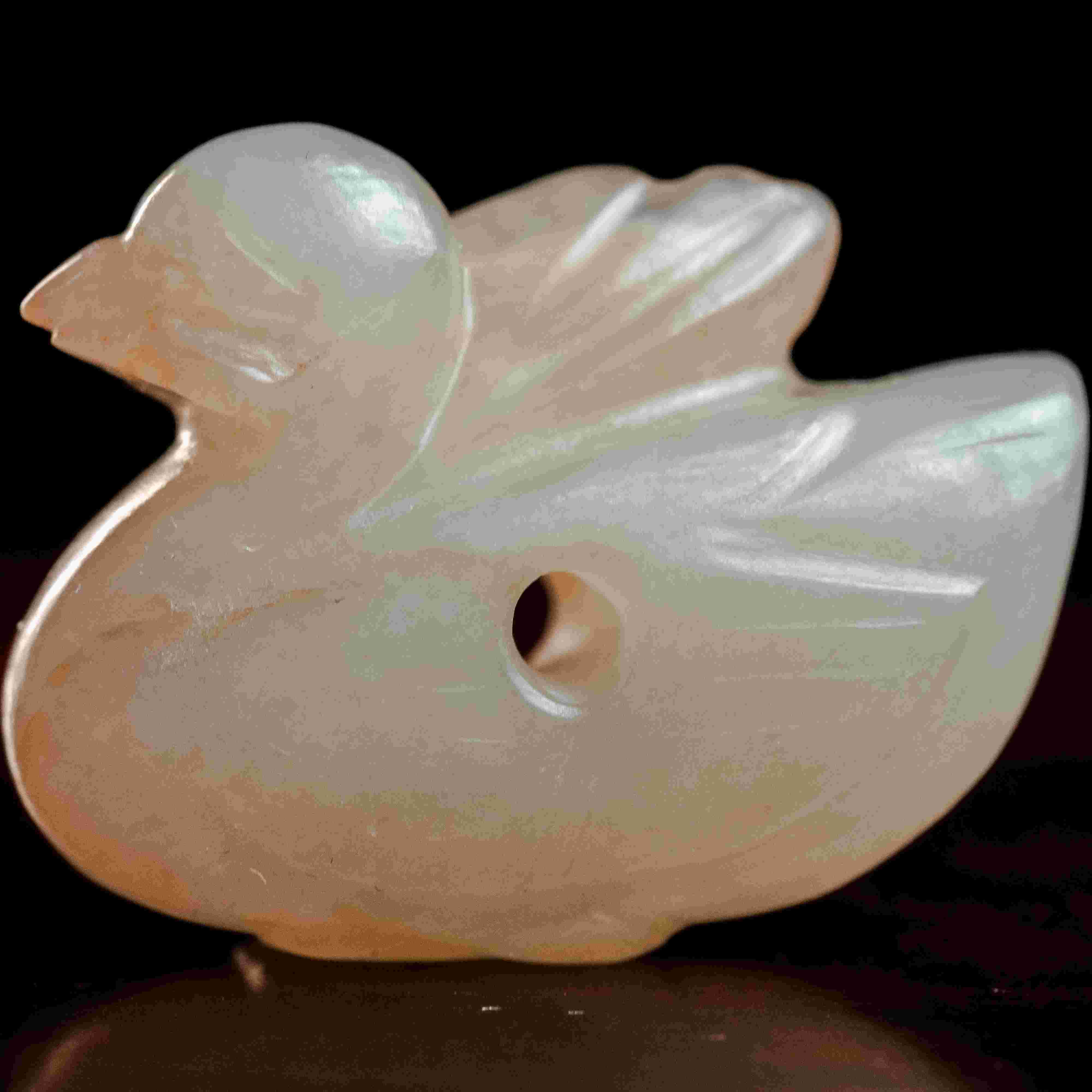 1124清代和田玉鸳鸯花件881