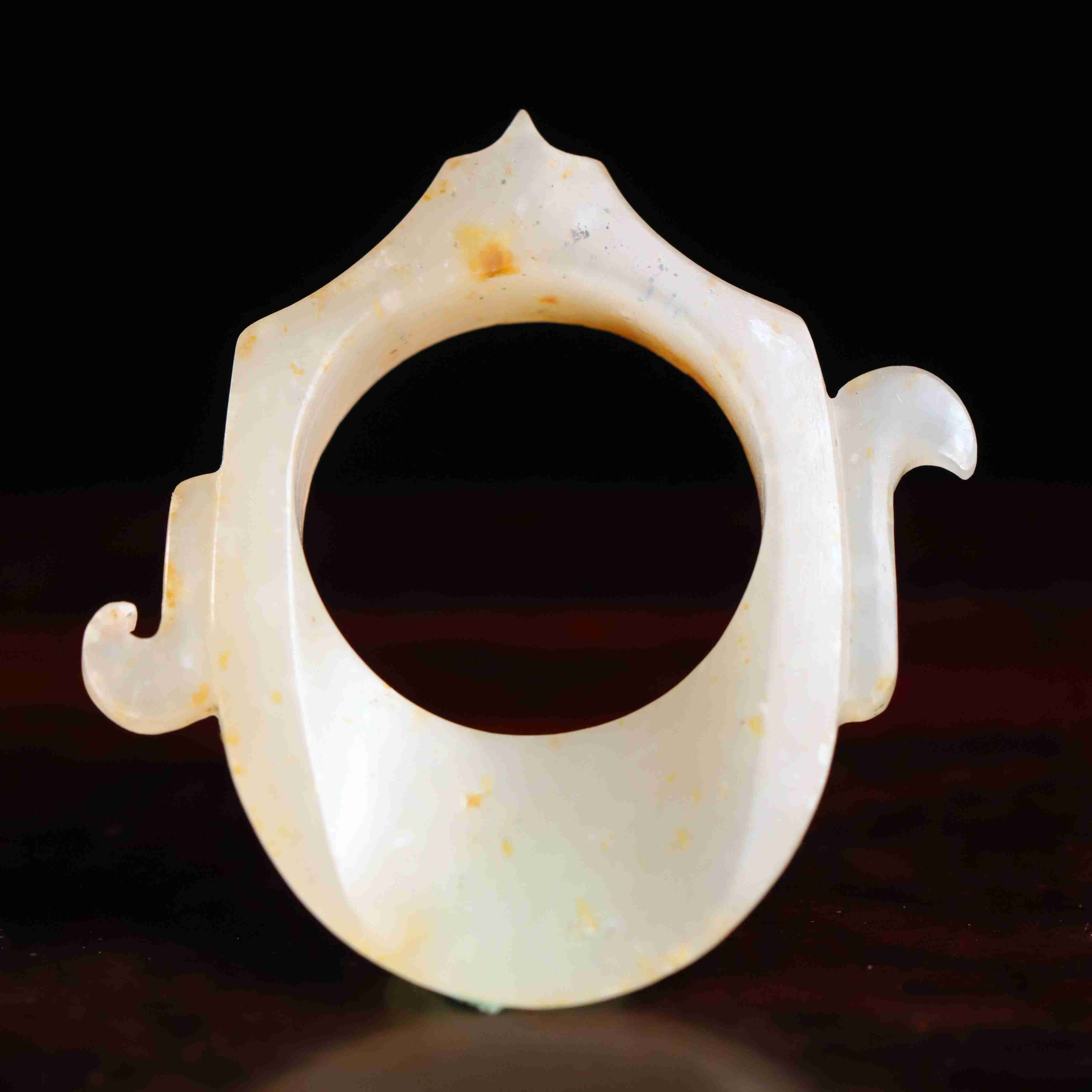 1236明代和田玉鸡心佩1406