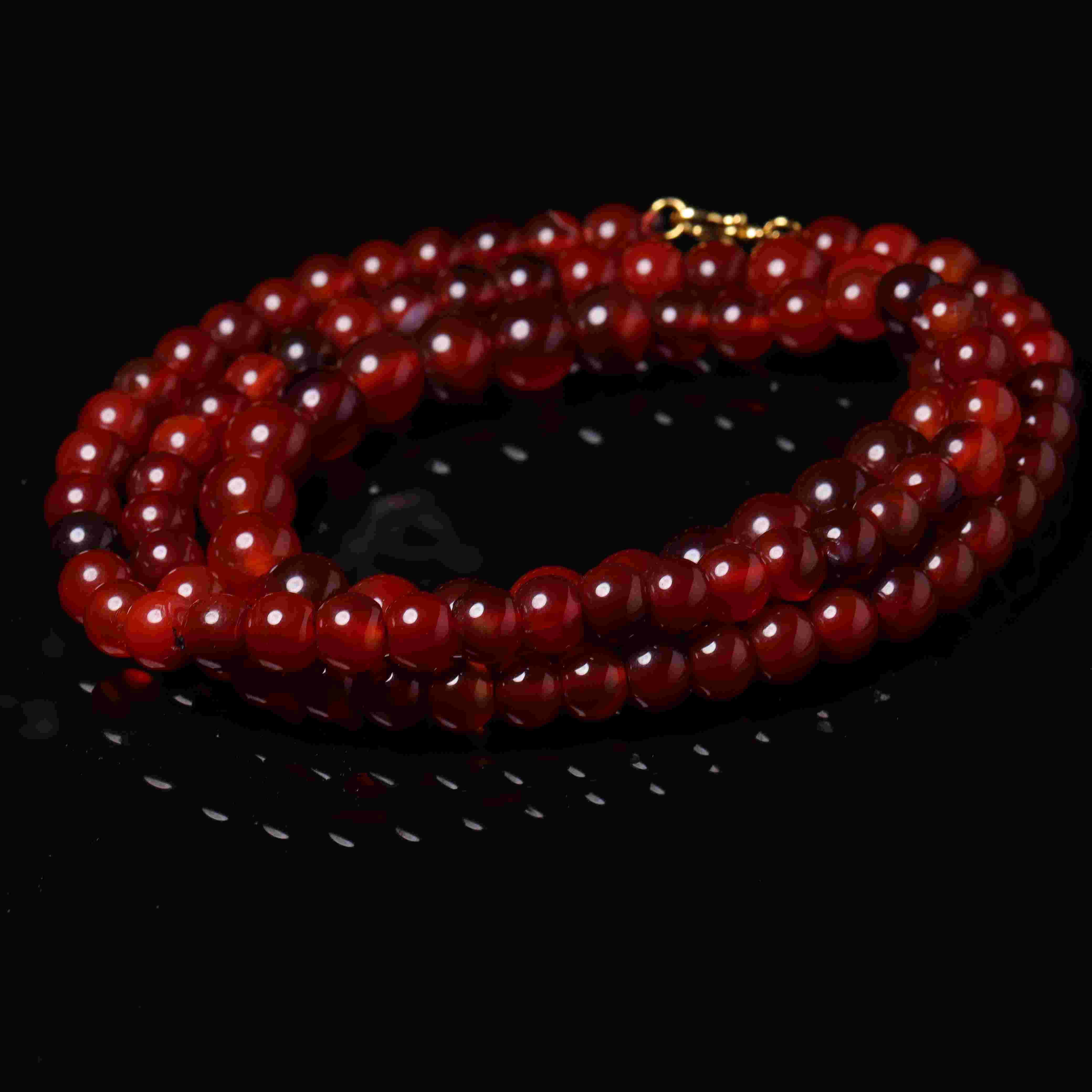 210清代天然玛瑙塔珠项链1515