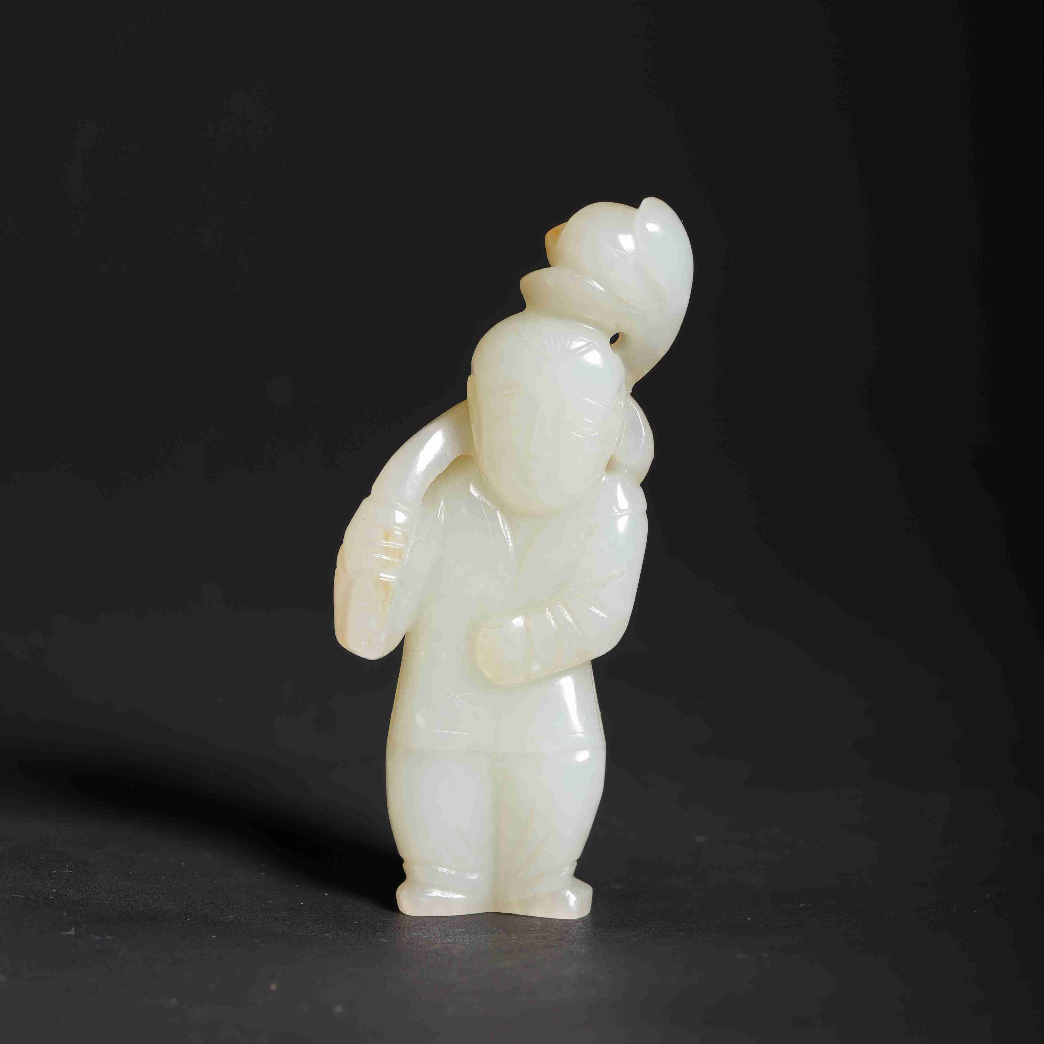 232清和田玉持莲童子879