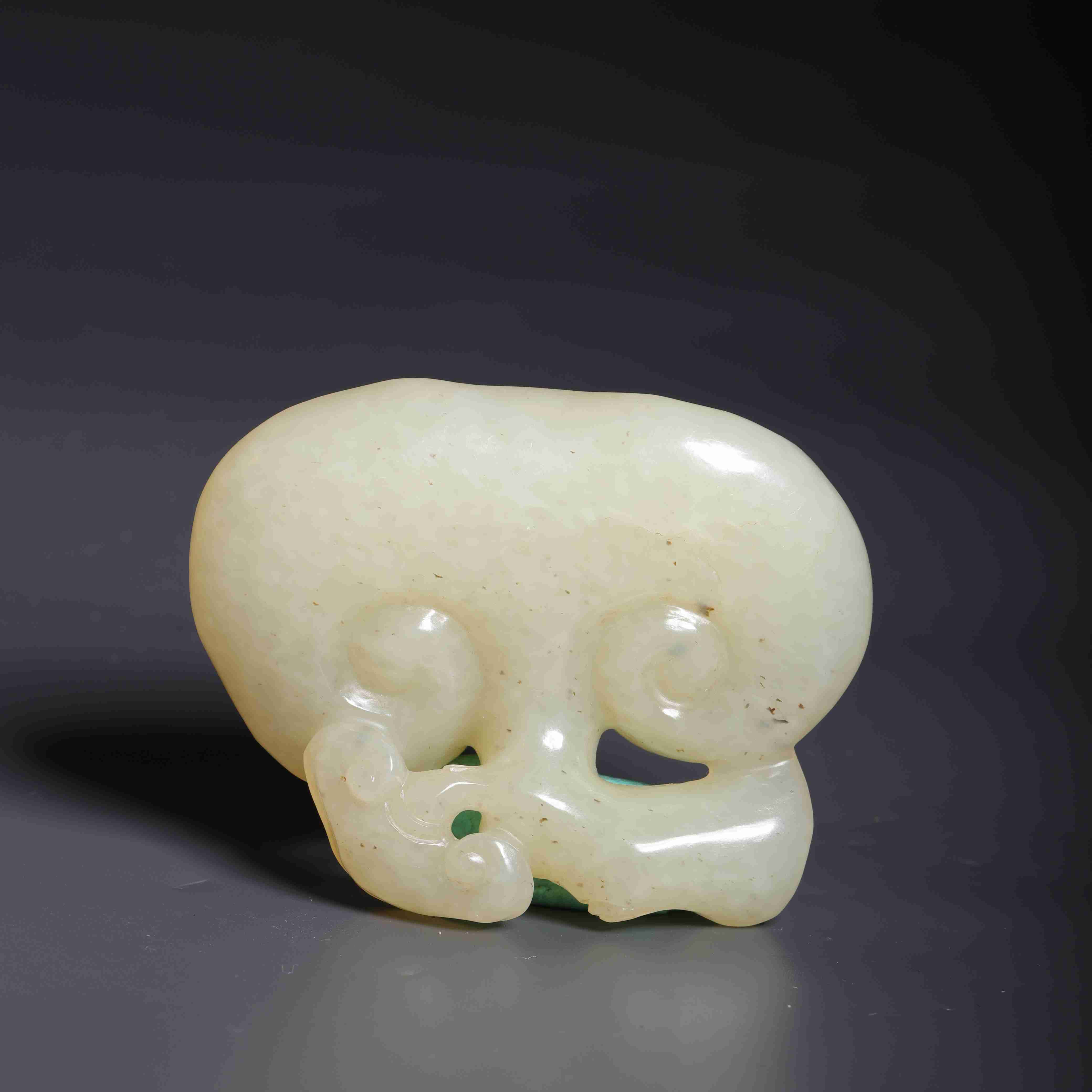 690清和田玉灵芝玉佩282