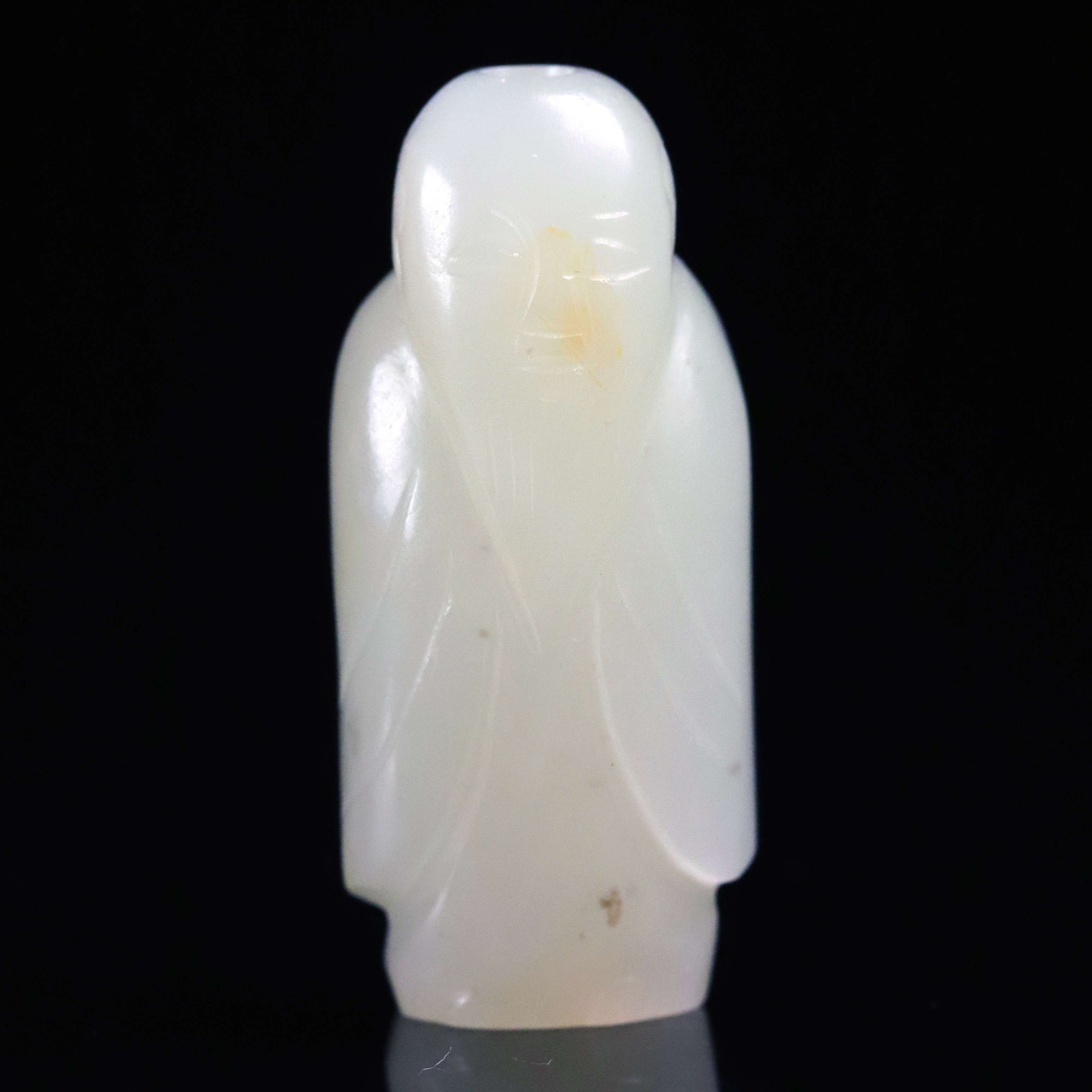 683清代和田玉寿星花件1158