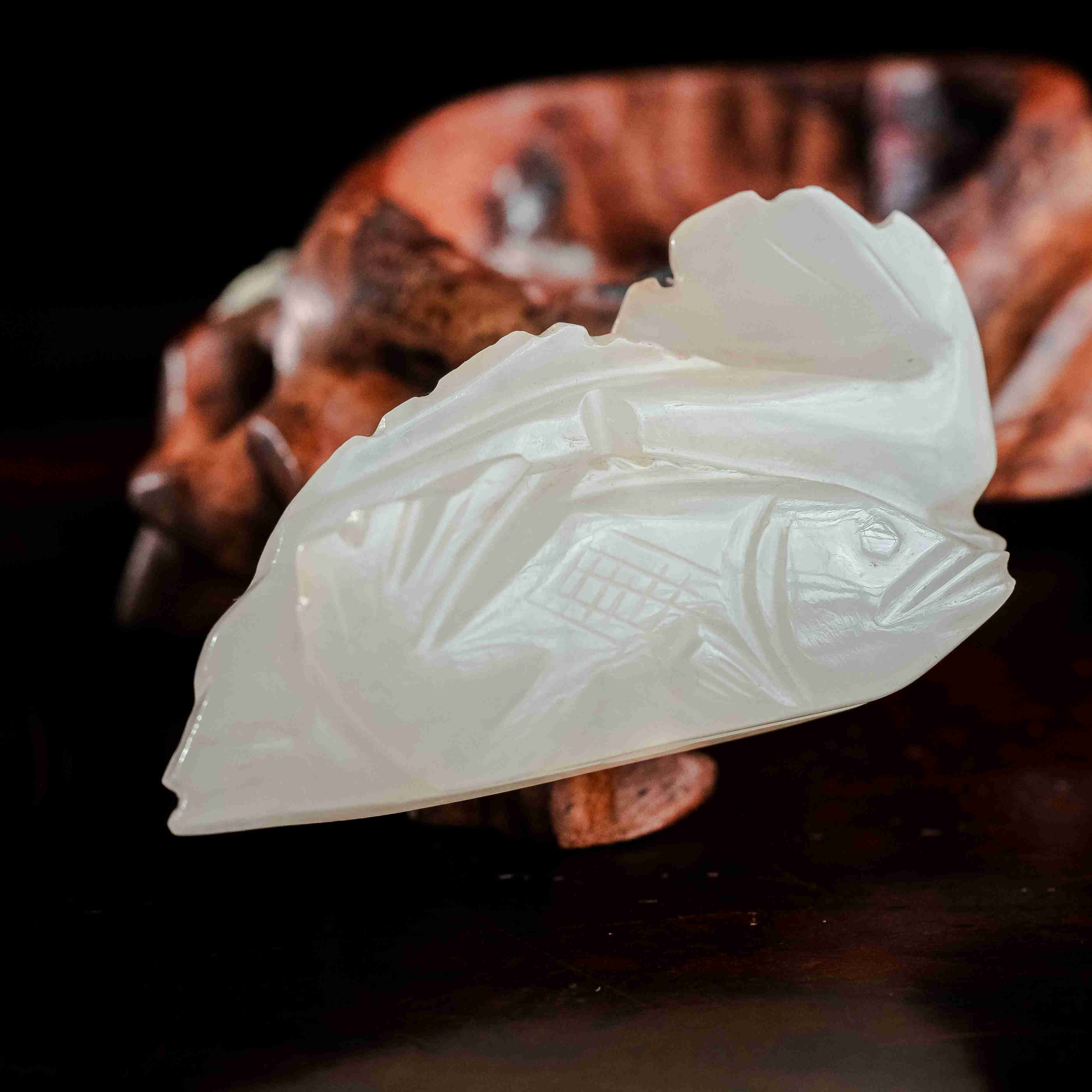 366清代和田玉鱼形佩719