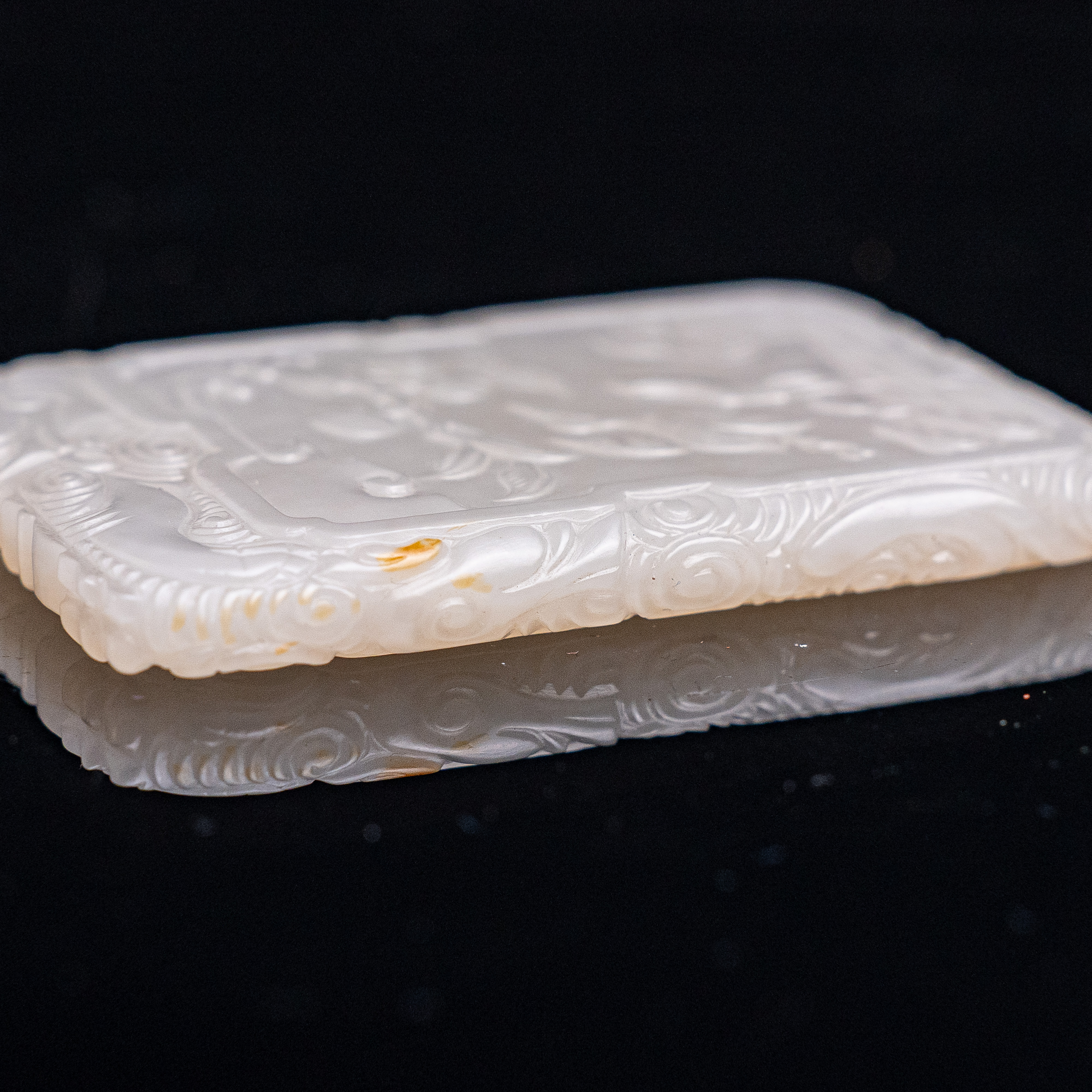 934清代和田玉福山寿海诗文牌1241