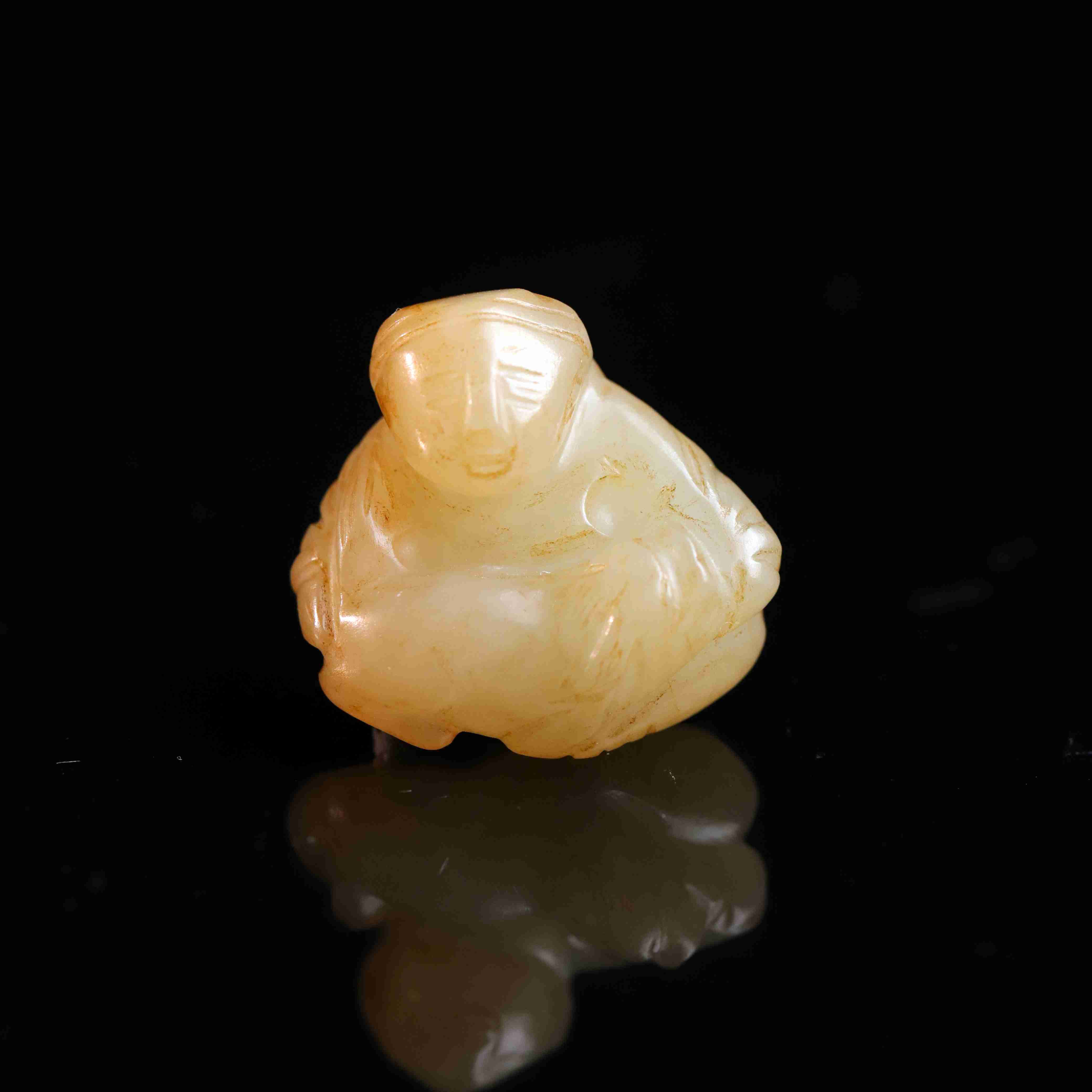 973明代和田玉童子花件624