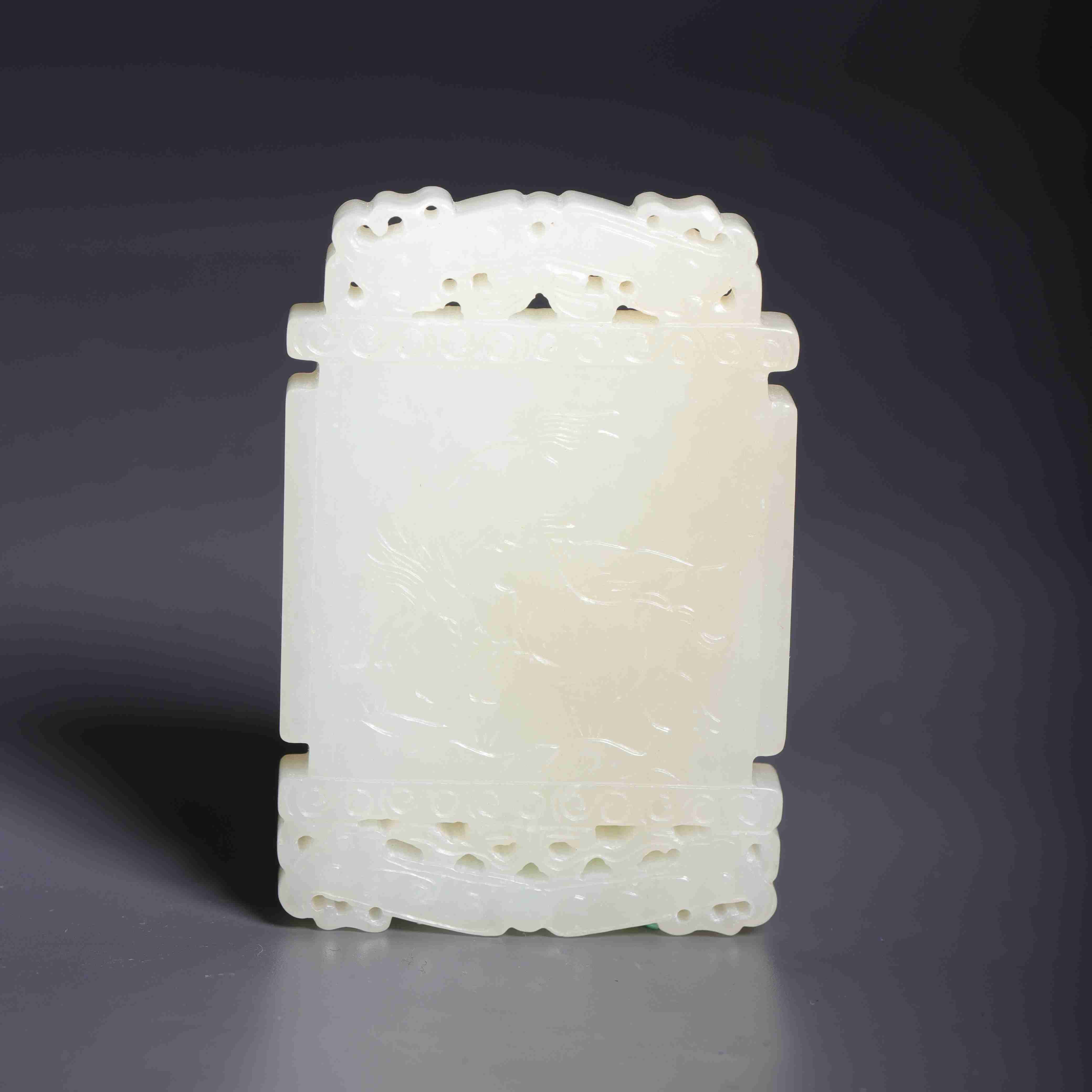 1300清和田玉骏马诗文牌1121