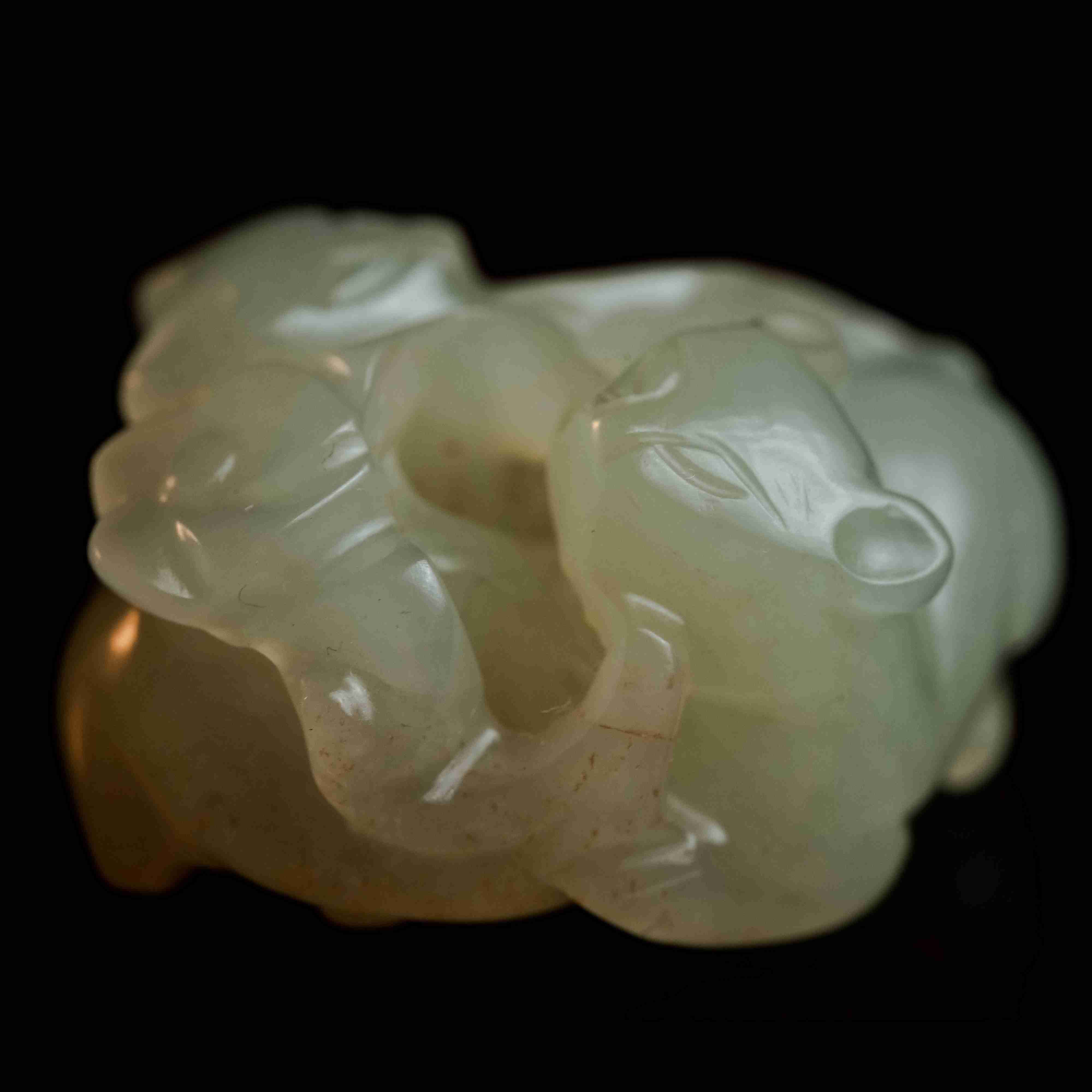 36清代和田玉双獾122